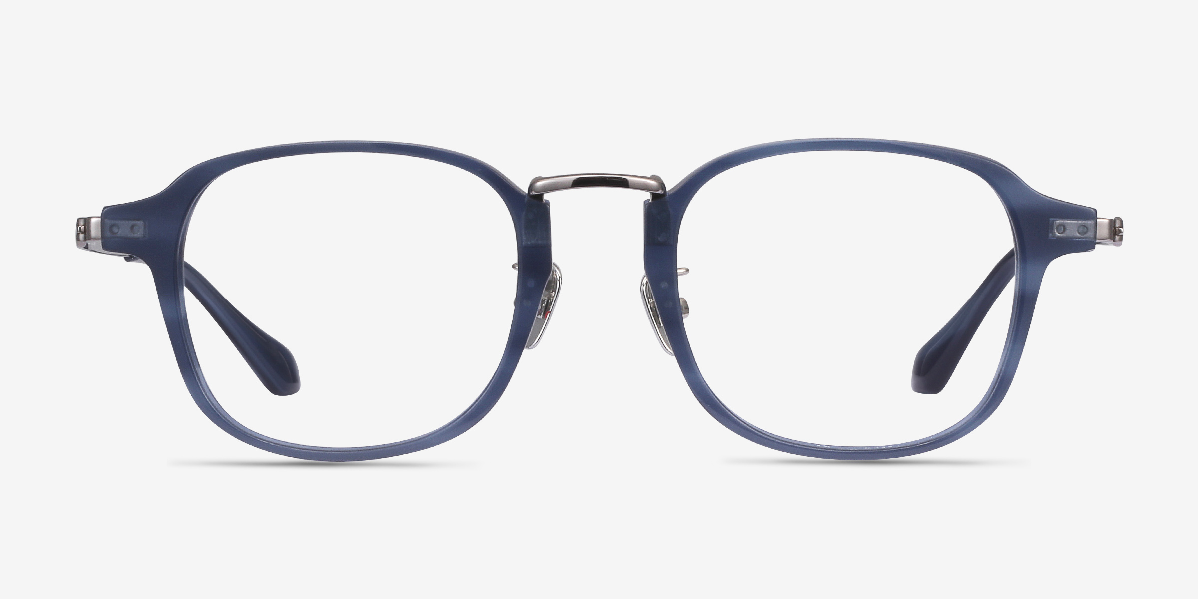 Lalo Bleu MétalMontures de lunettes de vue d'EyeBuyDirect, Vue de Face