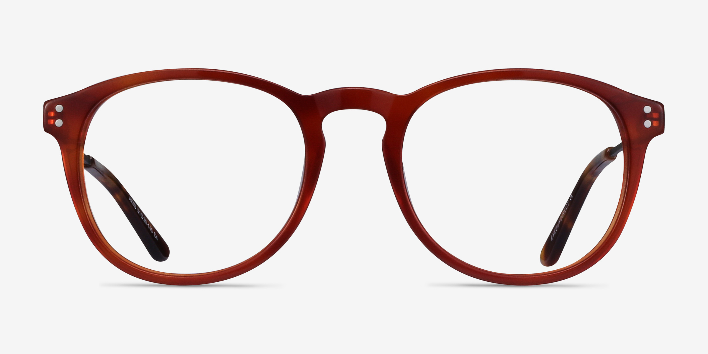 Akio Orange Acetate-metalMontures de lunettes de vue d'EyeBuyDirect, Vue de Face