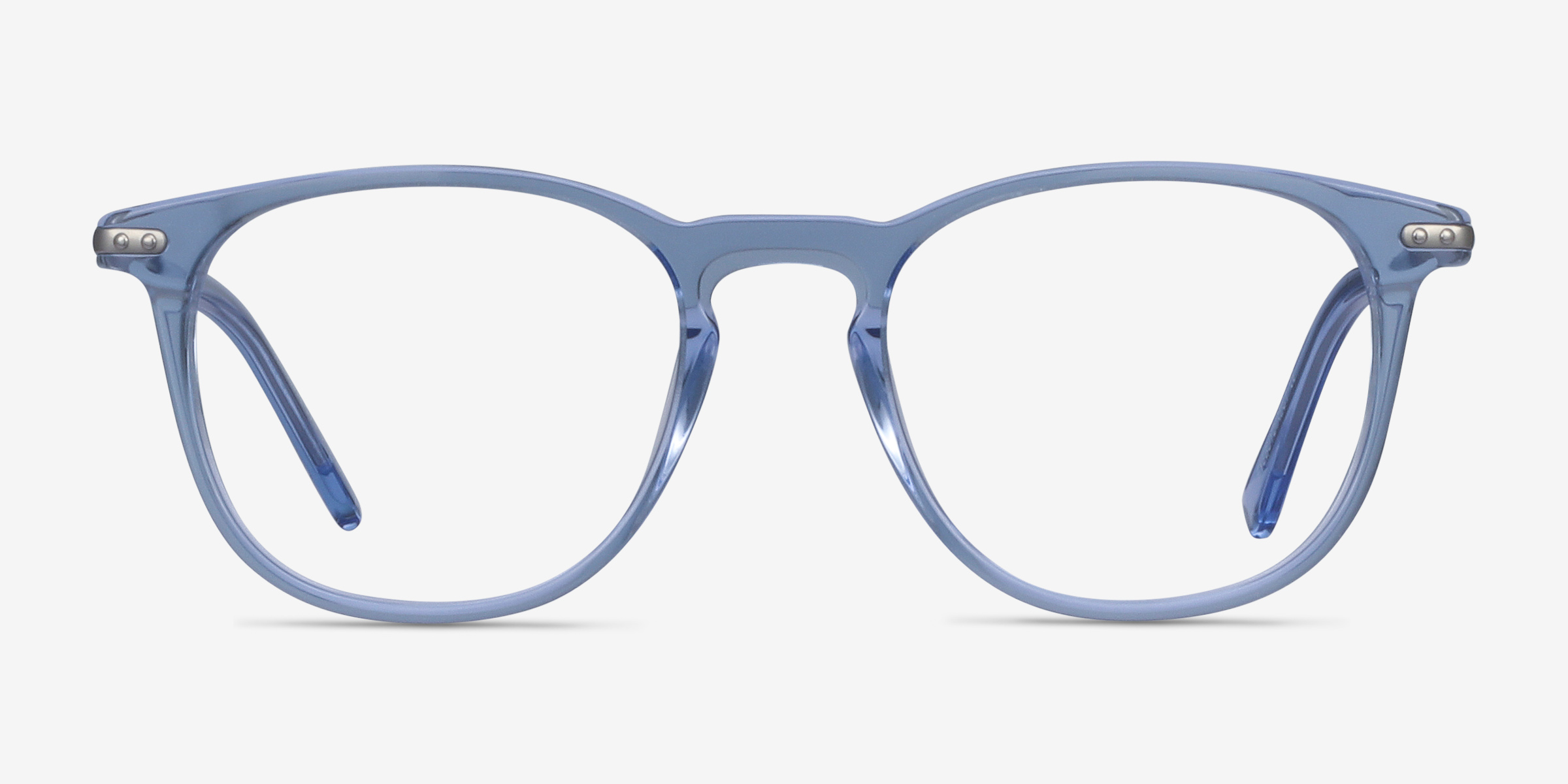 Villeneuve Bleu Acetate-metalMontures de lunettes de vue d'EyeBuyDirect, Vue de Face