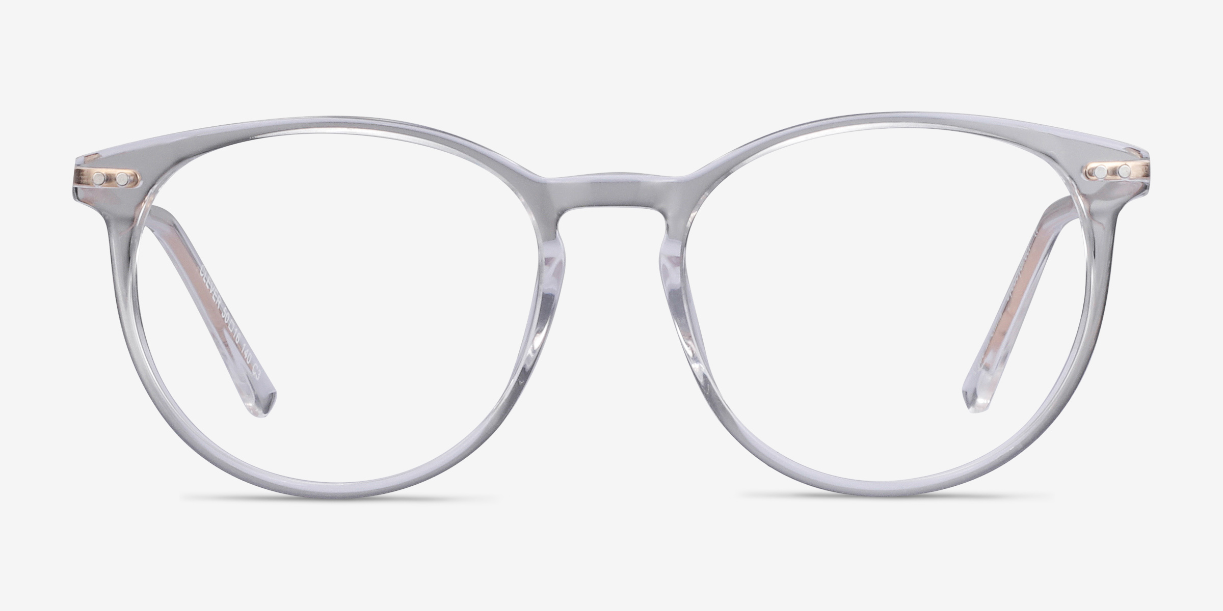 Clever Transparent Acetate-metalMontures de lunettes de vue d'EyeBuyDirect, Vue de Face