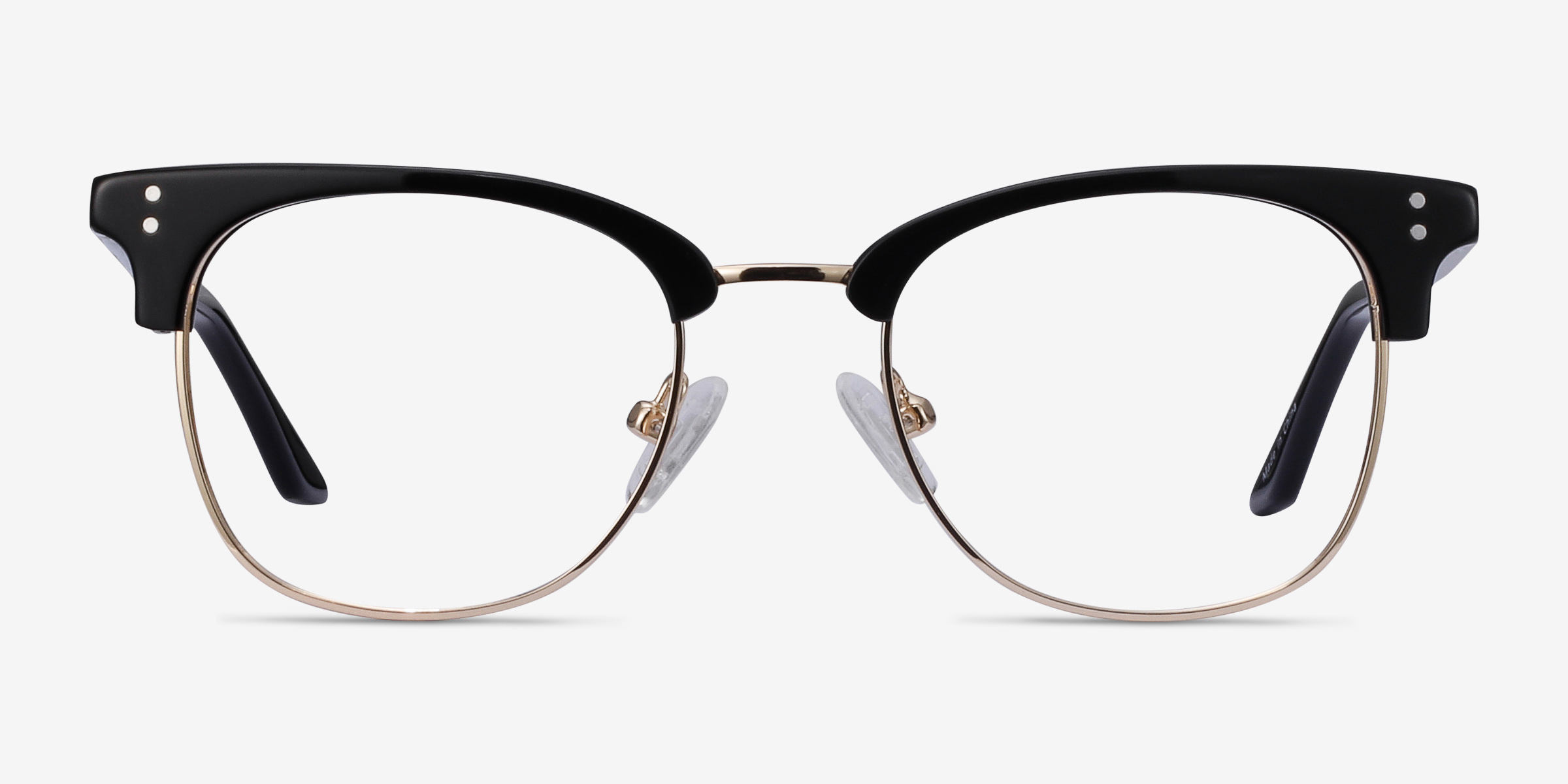 Freestyle Noir Acetate-metalMontures de lunettes de vue d'EyeBuyDirect, Vue de Face