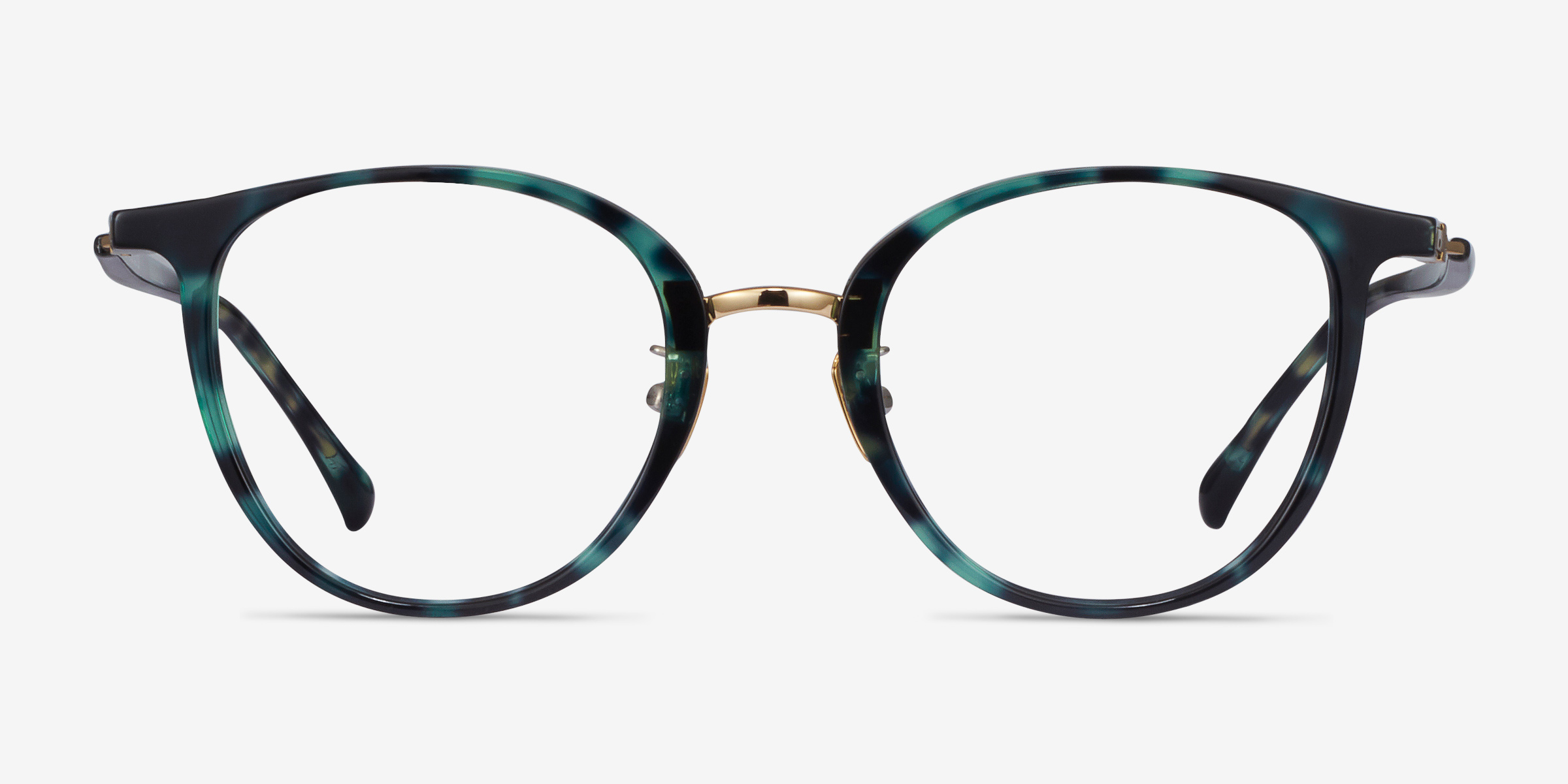 Aloft Green Floral Acetate-metalMontures de lunettes de vue d'EyeBuyDirect, Vue de Face