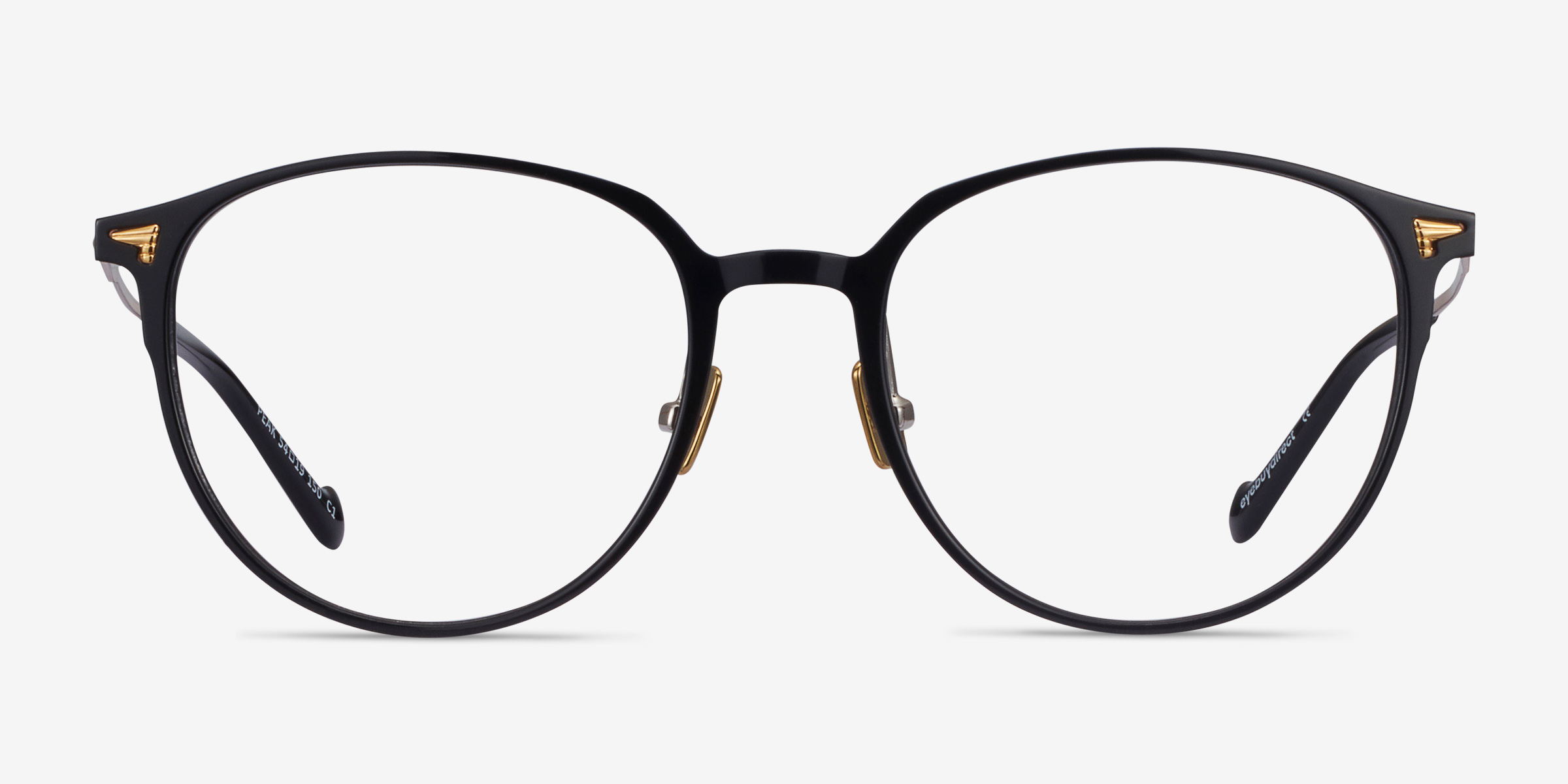 Peak Noir MétalMontures de lunettes de vue d'EyeBuyDirect, Vue de Face