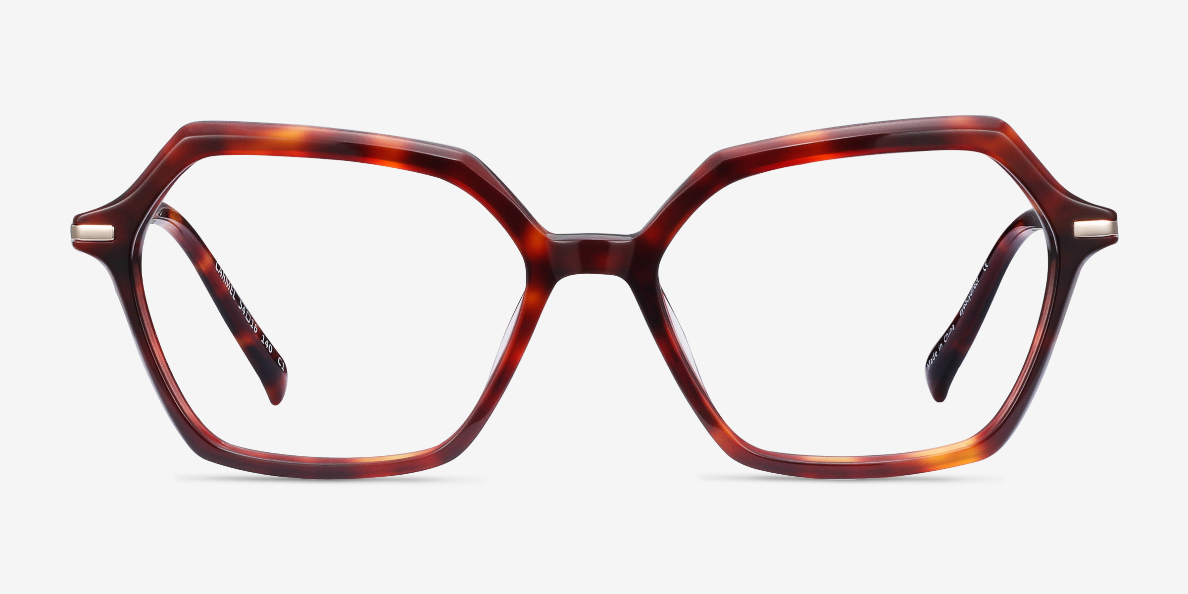 Carmel Écailles Acetate-metalMontures de lunettes de vue d'EyeBuyDirect, Vue de Face