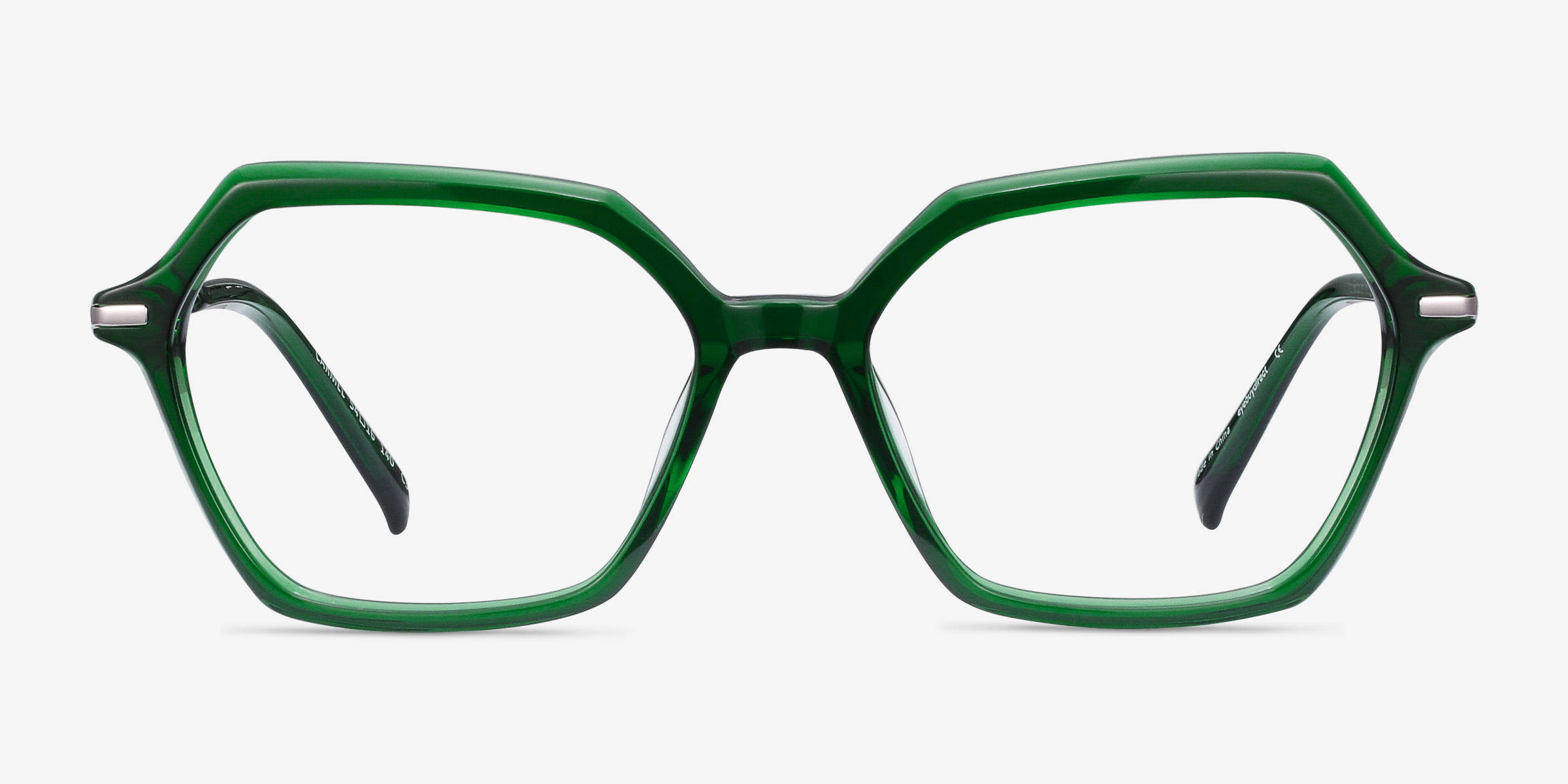 Carmel Vert Acetate-metalMontures de lunettes de vue d'EyeBuyDirect, Vue de Face