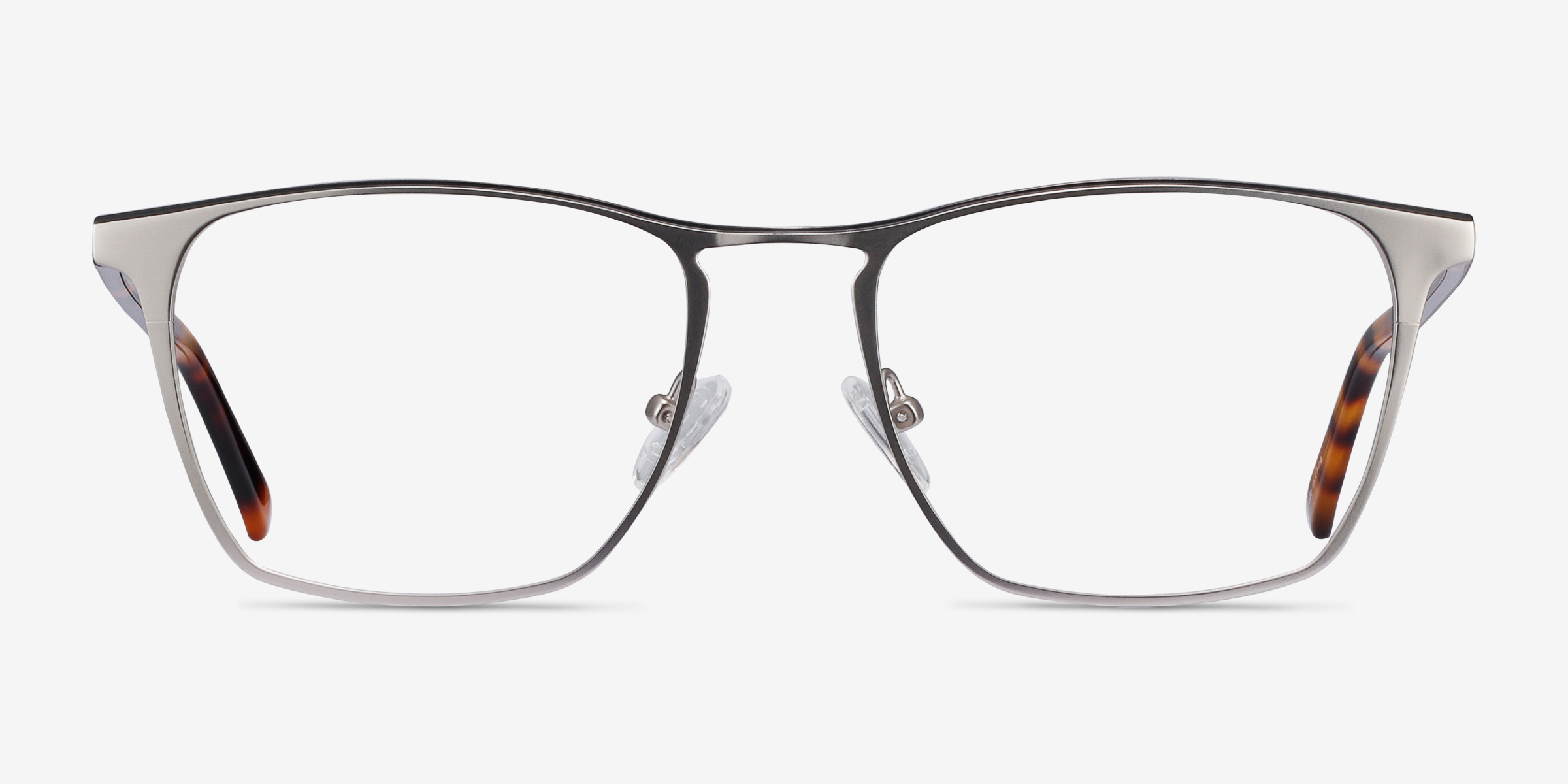 Jacob Silver & Tortoise Acetate-metalMontures de lunettes de vue d'EyeBuyDirect, Vue de Face
