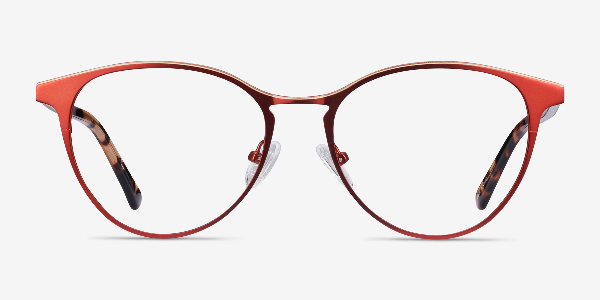 Vestige Rouge Acetate-metalMontures de lunettes de vue d'EyeBuyDirect, Vue de Face