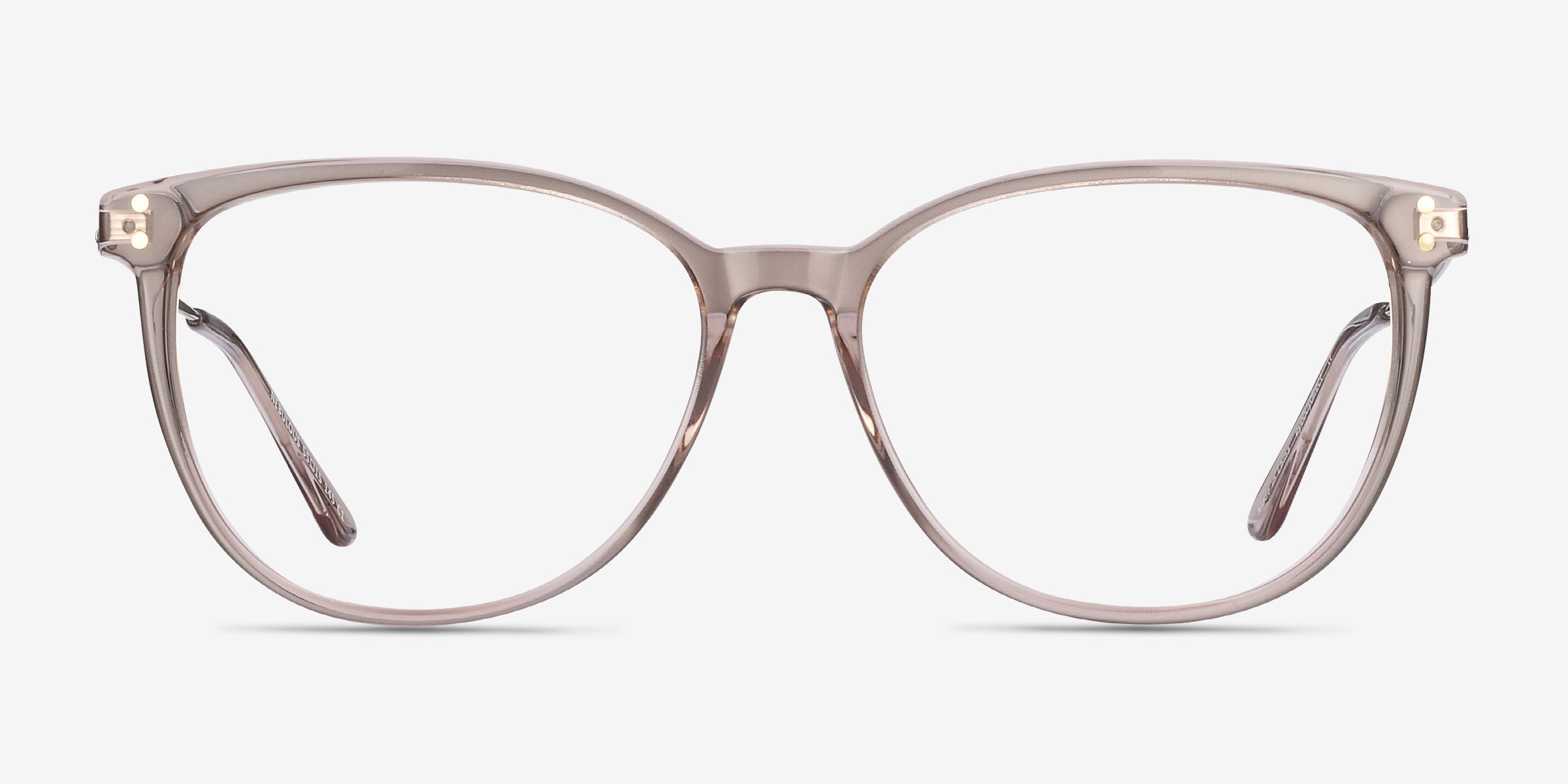 Nebulous Clear Brown Acetate-metalMontures de lunettes de vue d'EyeBuyDirect, Vue de Face