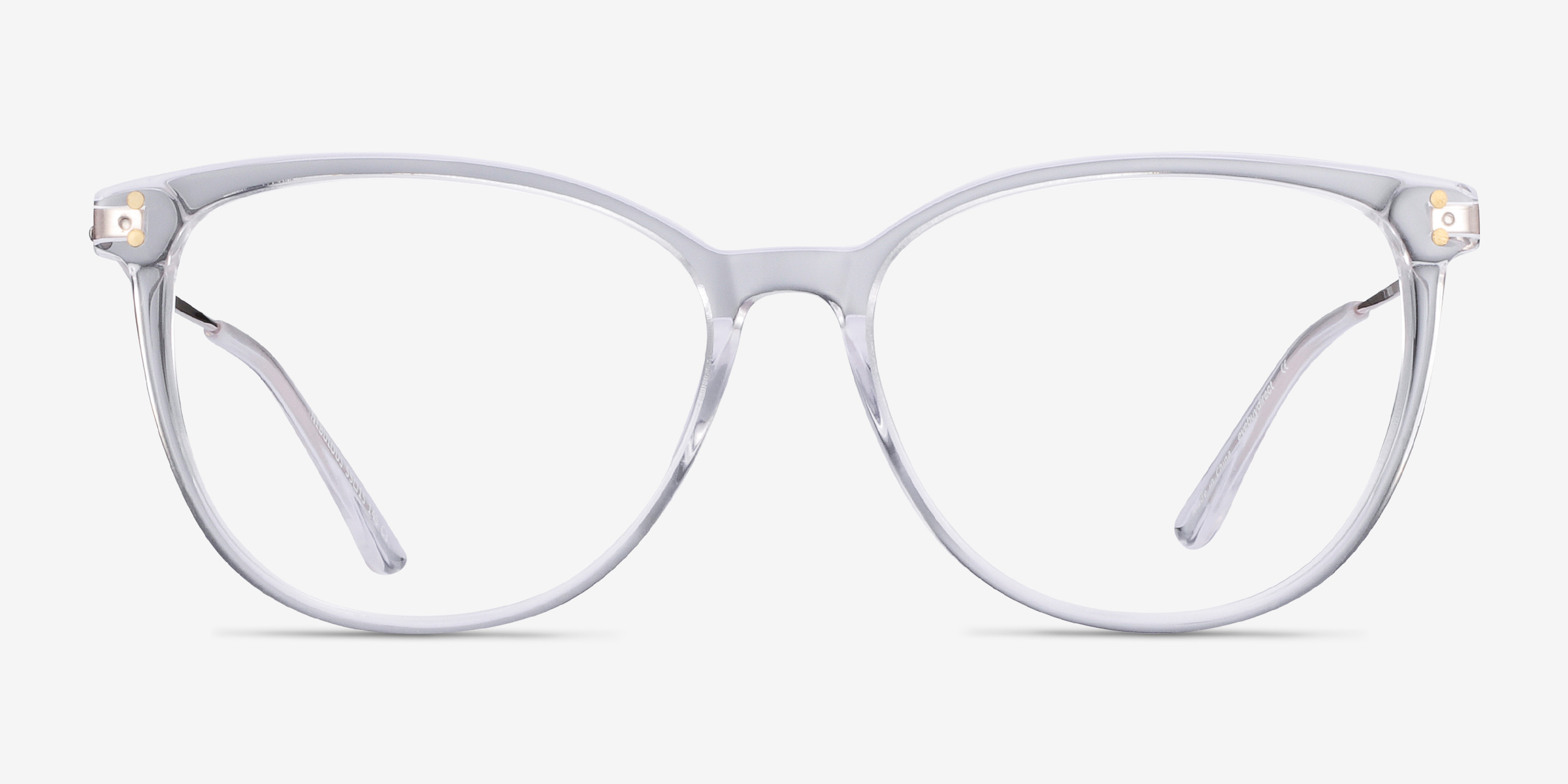 Nebulous Transparent Acetate-metalMontures de lunettes de vue d'EyeBuyDirect, Vue de Face