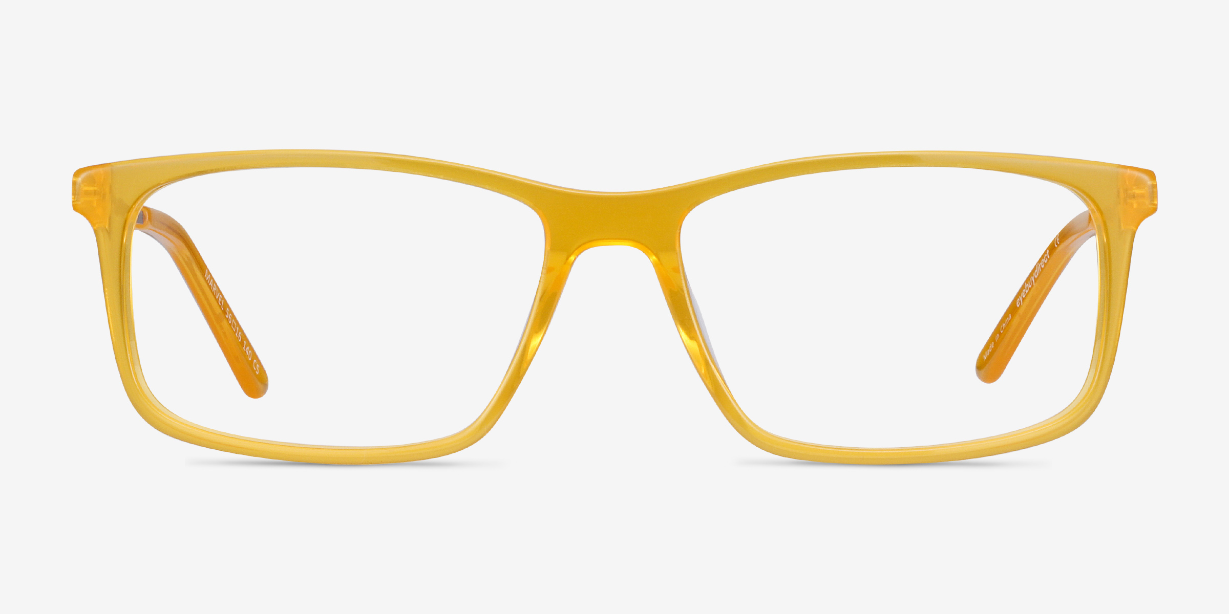 Marvel Jaune Acetate-metalMontures de lunettes de vue d'EyeBuyDirect, Vue de Face