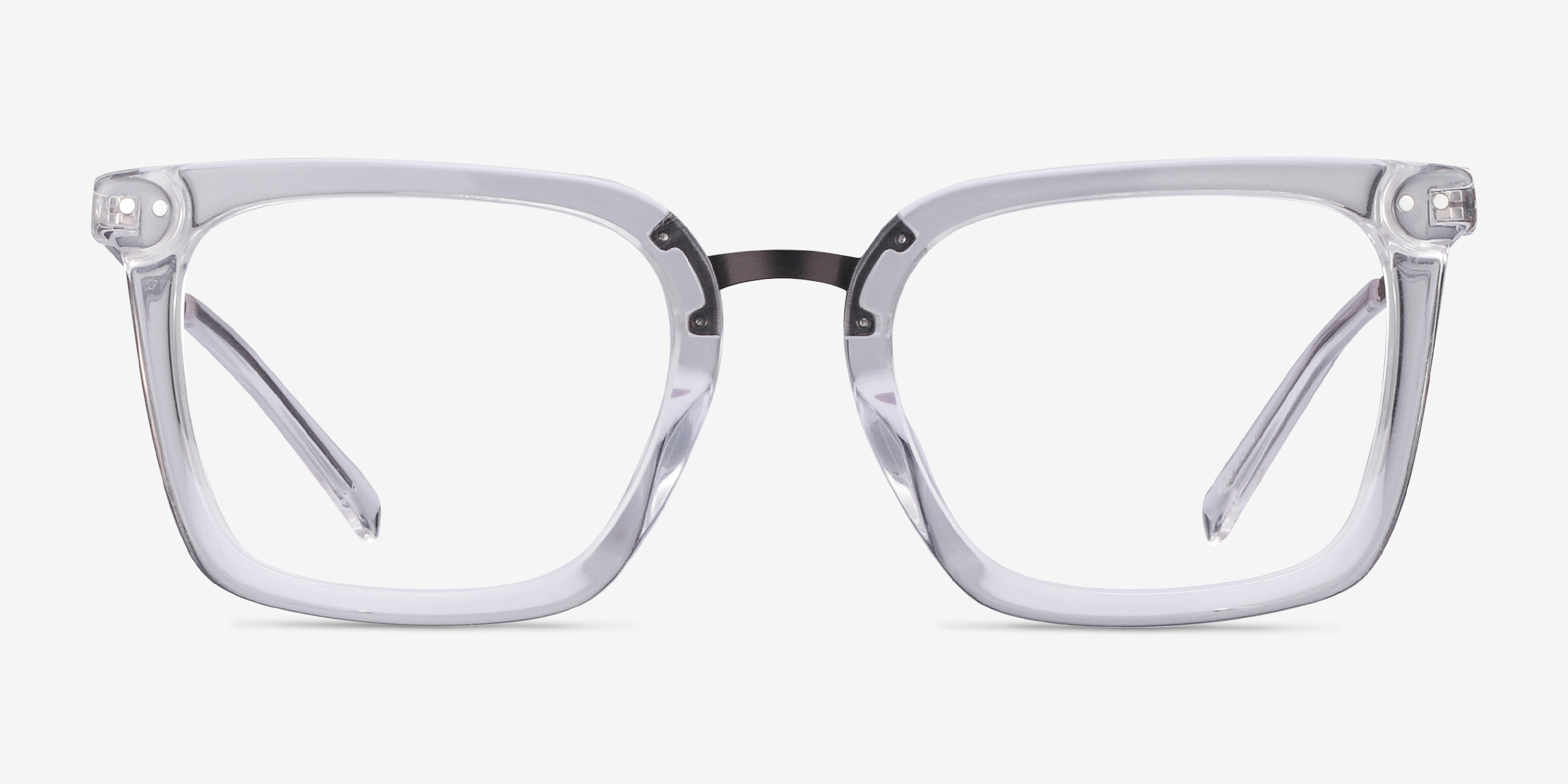 Poise Transparent Acetate-metalMontures de lunettes de vue d'EyeBuyDirect, Vue de Face