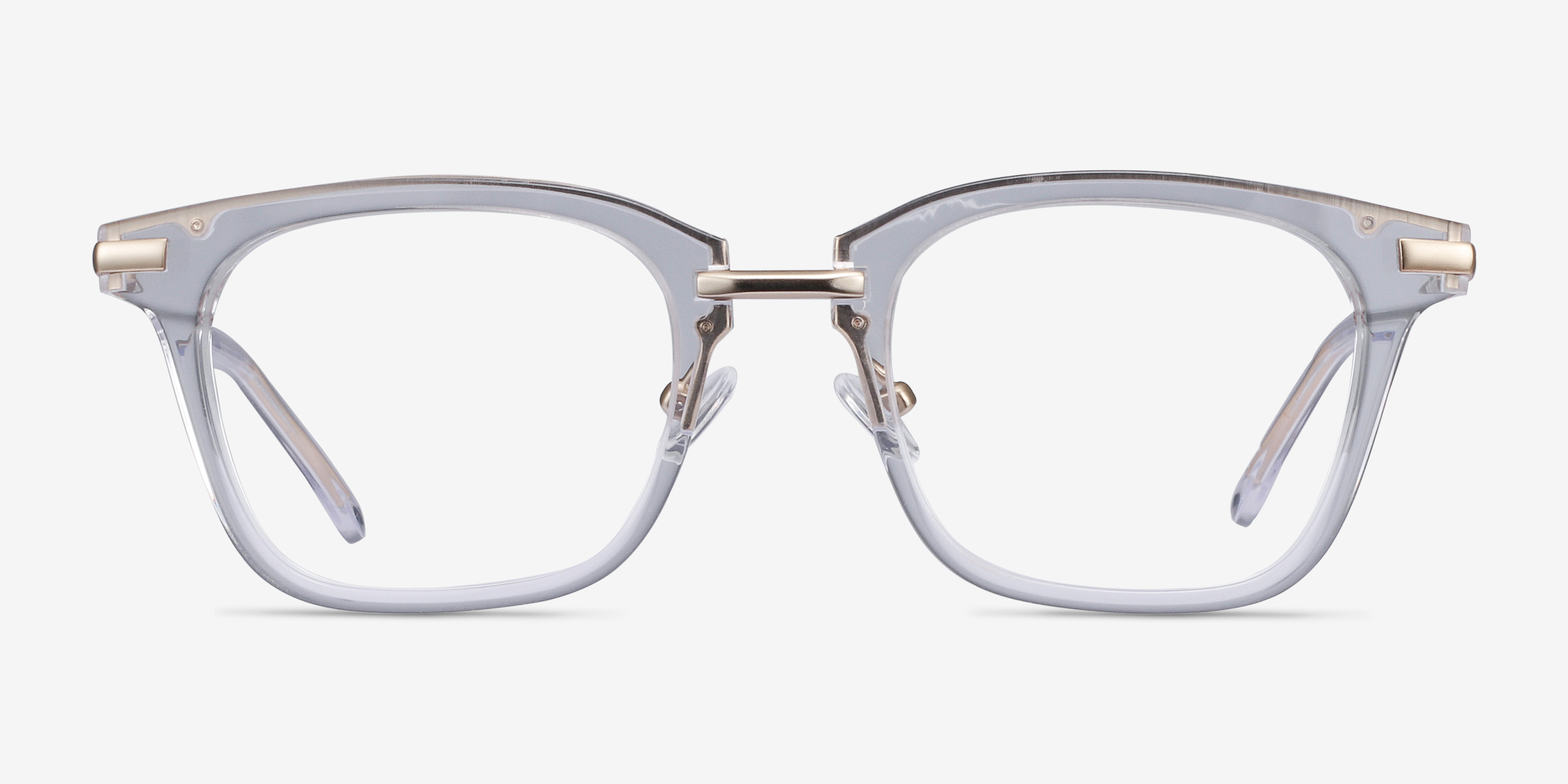 Candela Transparent Acetate-metalMontures de lunettes de vue d'EyeBuyDirect, Vue de Face