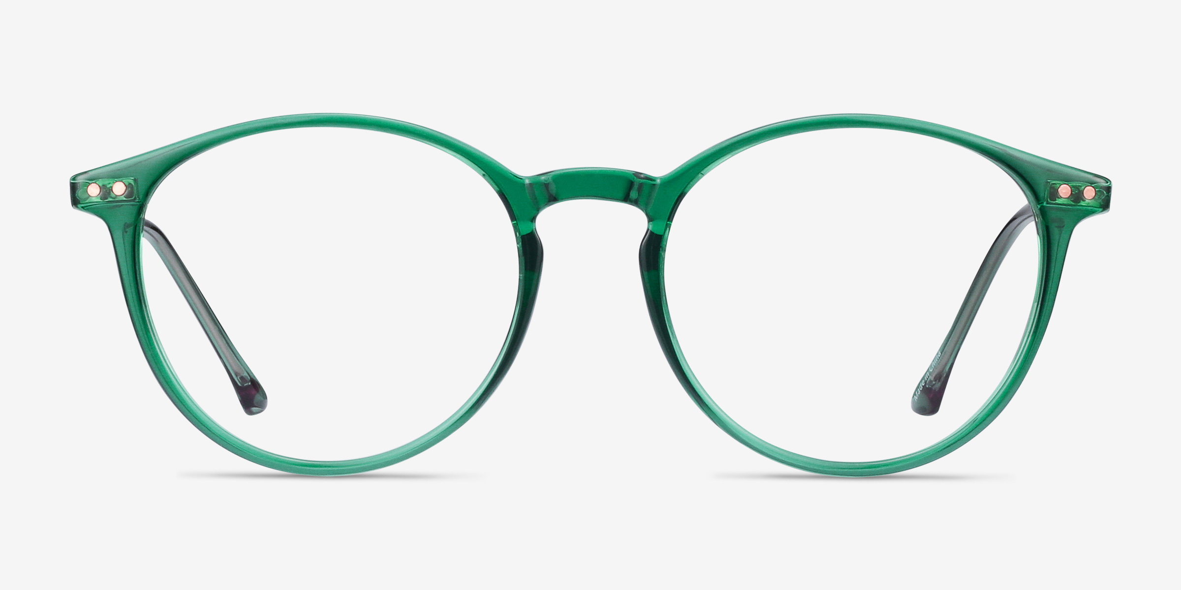 Amity Emerald Green Plastic-metalMontures de lunettes de vue d'EyeBuyDirect, Vue de Face