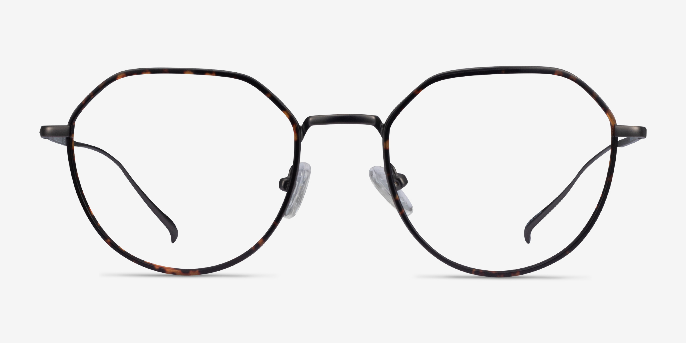 Huxley Tortoise  Gunmetal MétalMontures de lunettes de vue d'EyeBuyDirect, Vue de Face