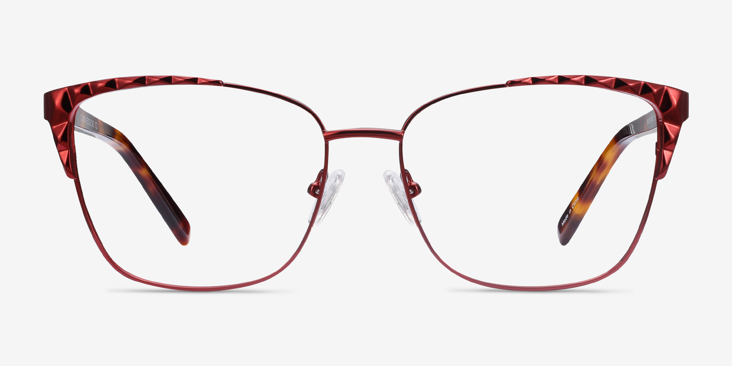 Signora Rouge Acetate-metalMontures de lunettes de vue d'EyeBuyDirect, Vue de Face