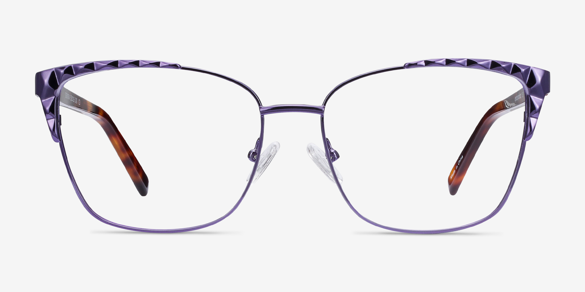Signora Violet Acetate-metalMontures de lunettes de vue d'EyeBuyDirect, Vue de Face