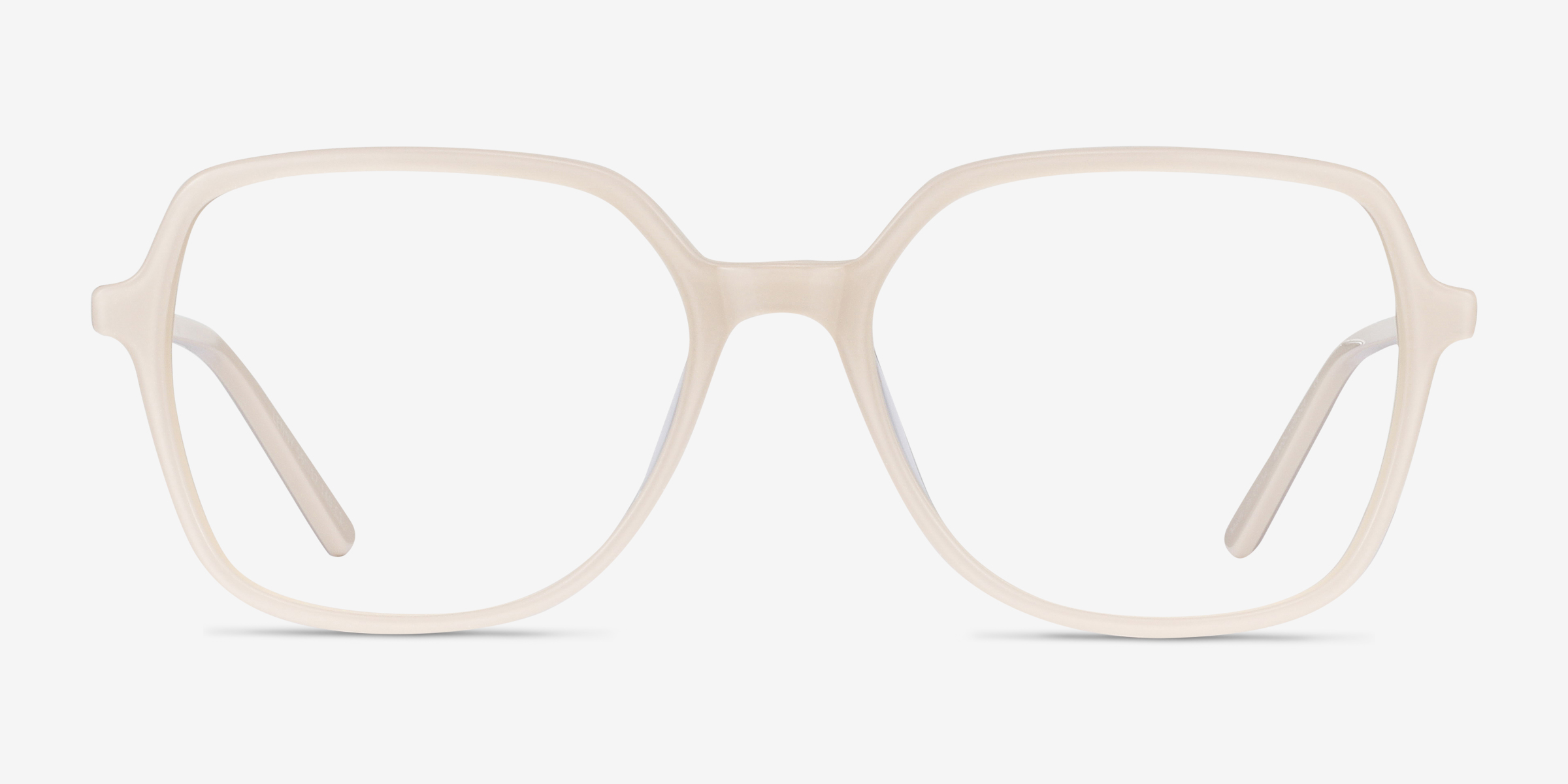 Lenny Cream Acetate-metalMontures de lunettes de vue d'EyeBuyDirect, Vue de Face