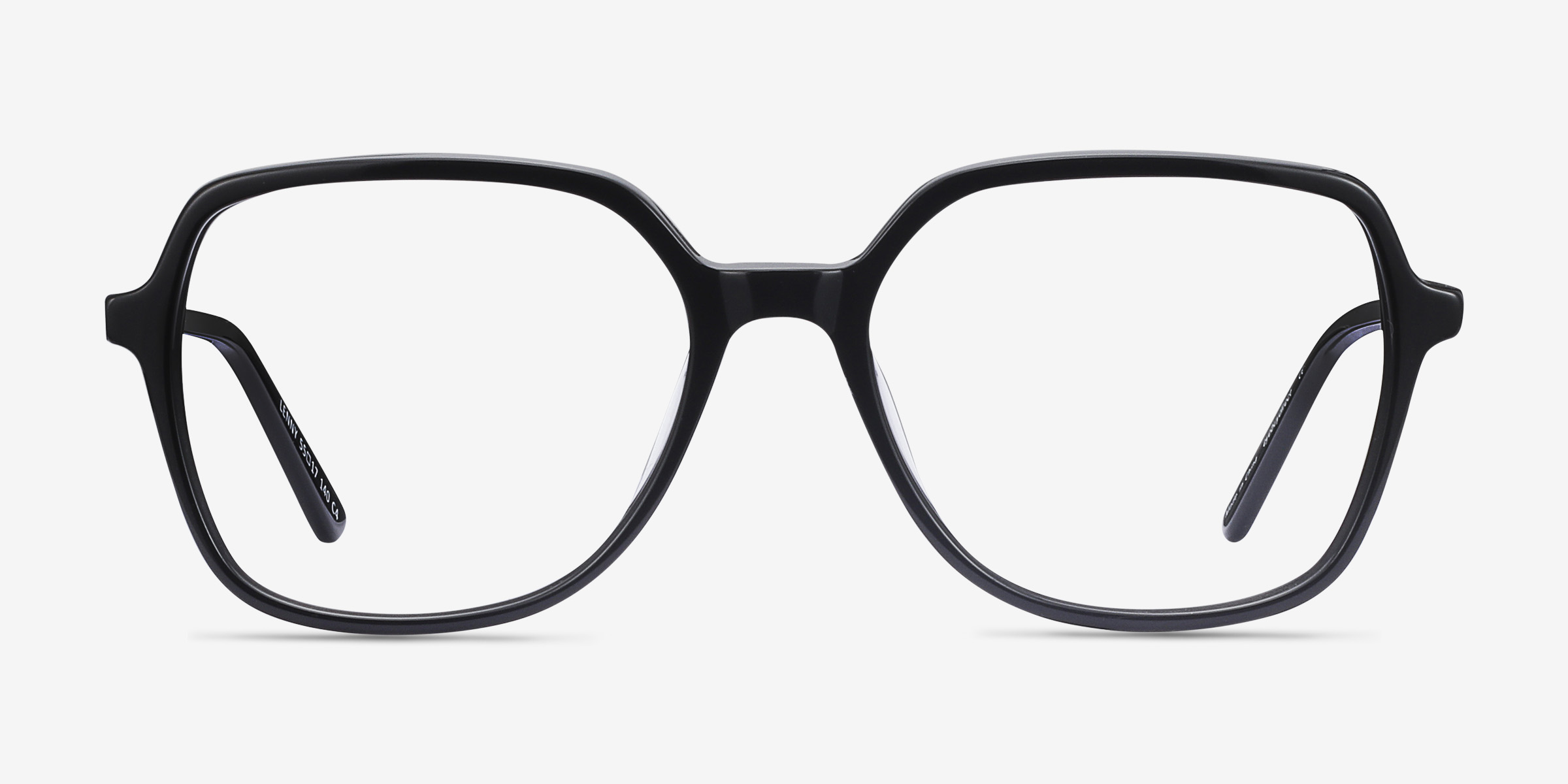 Lenny Noir Acetate-metalMontures de lunettes de vue d'EyeBuyDirect, Vue de Face
