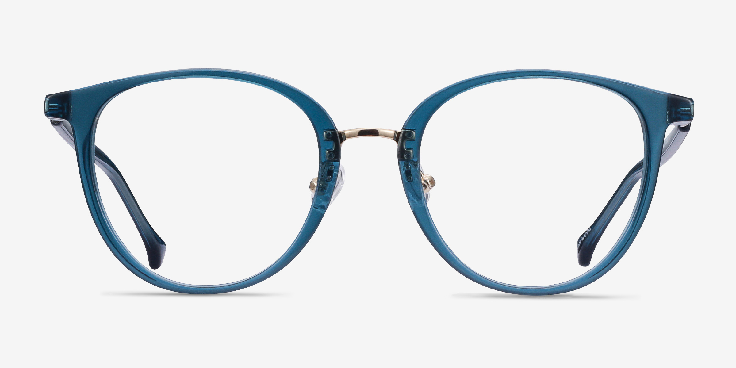 Shelby Teal Acetate-metalMontures de lunettes de vue d'EyeBuyDirect, Vue de Face