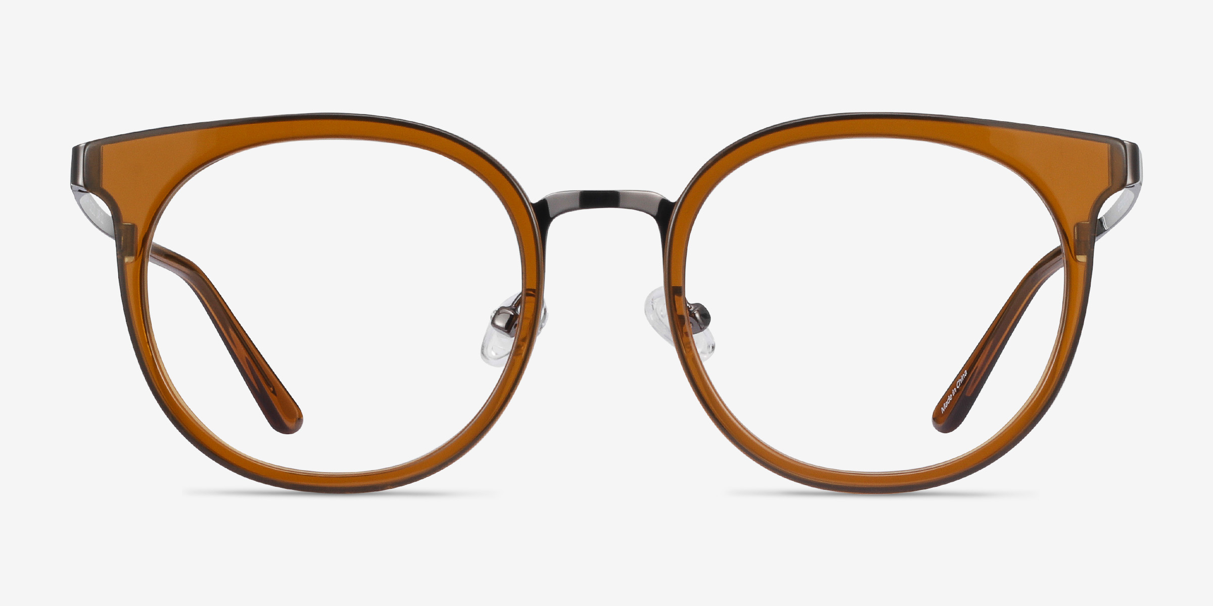 Murphy Brun Acetate-metalMontures de lunettes de vue d'EyeBuyDirect, Vue de Face