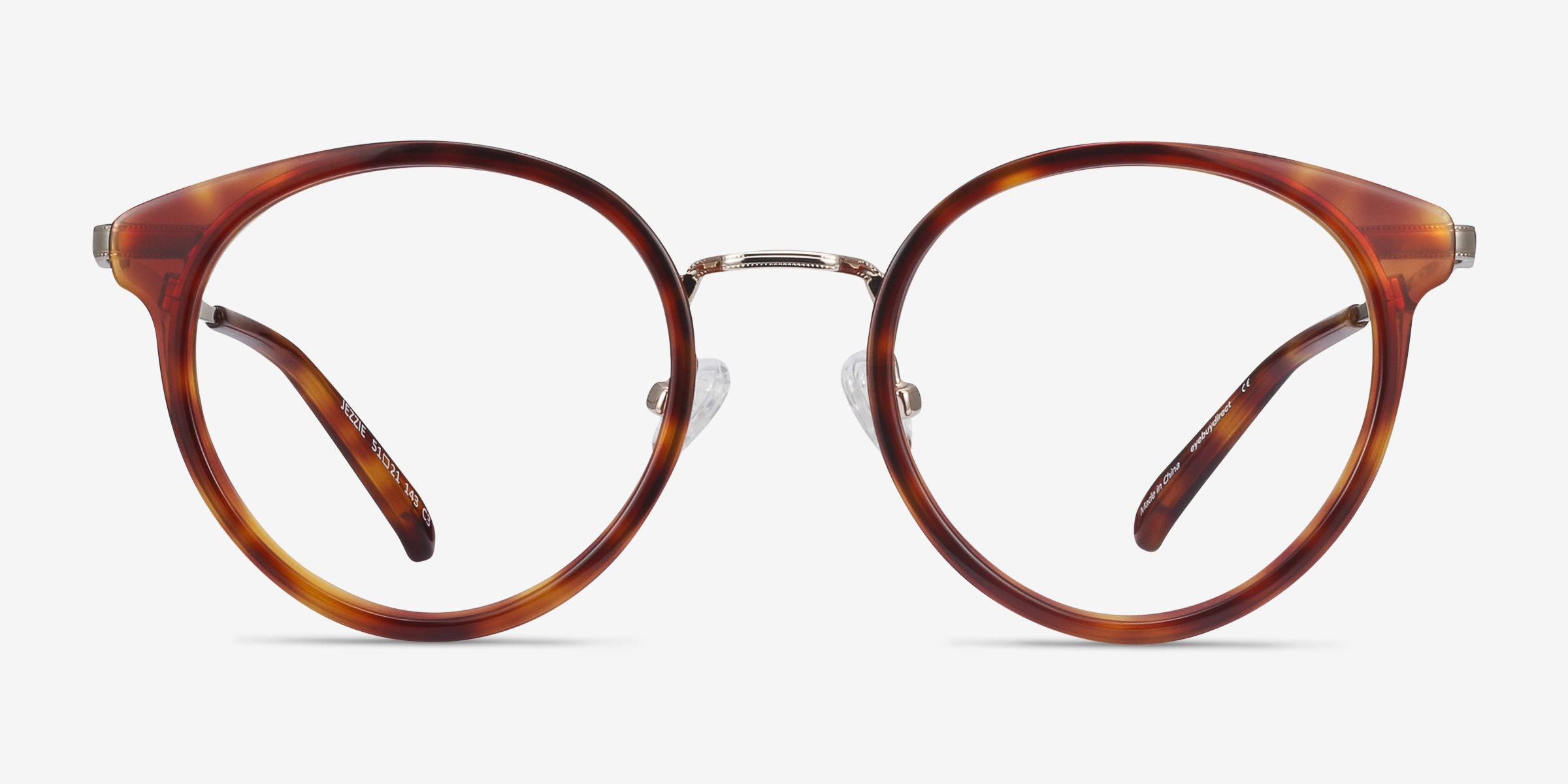 Jezzie Tortoise & Gold Acetate-metalMontures de lunettes de vue d'EyeBuyDirect, Vue de Face