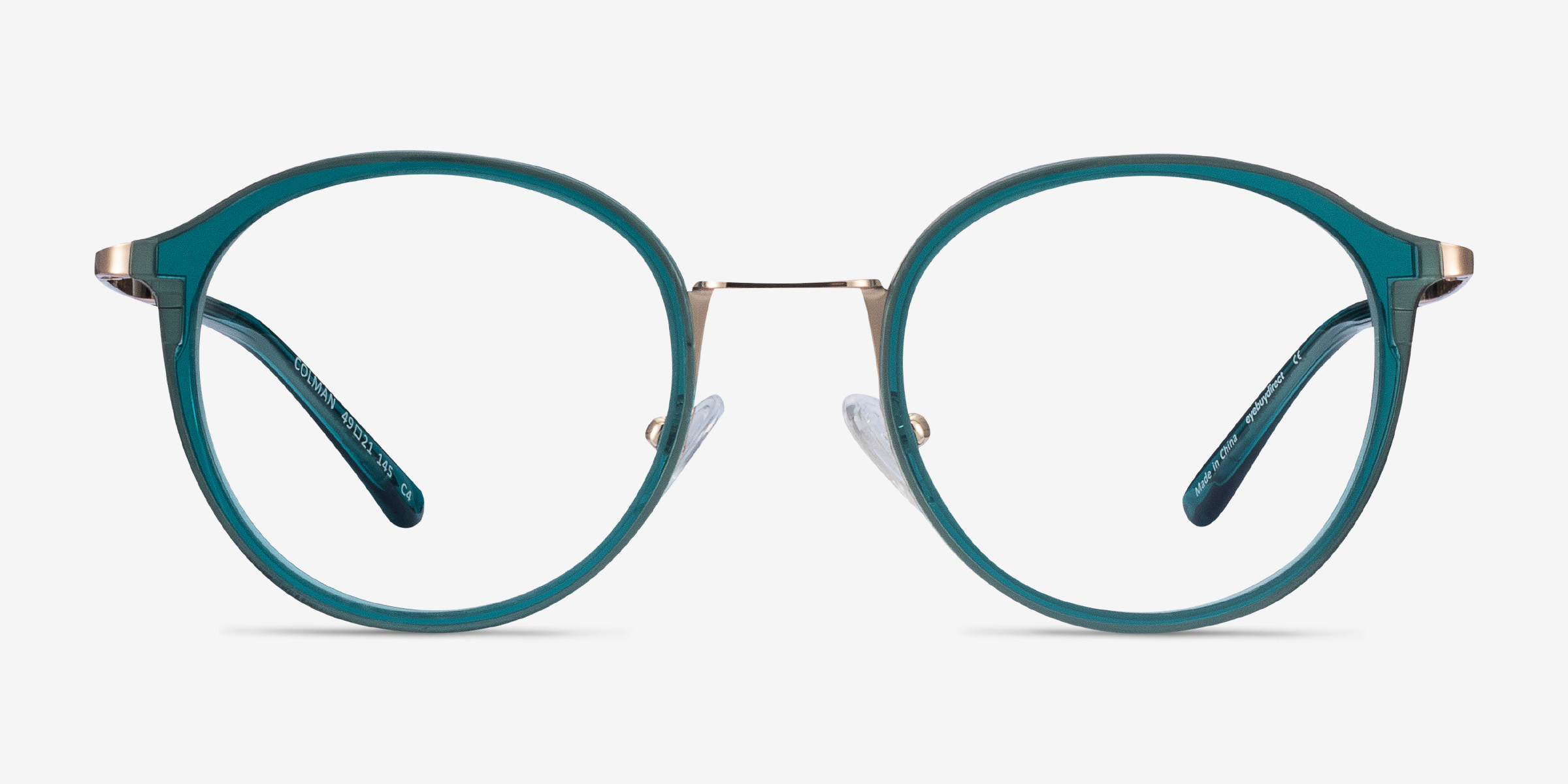 Colman Vert Acetate-metalMontures de lunettes de vue d'EyeBuyDirect, Vue de Face