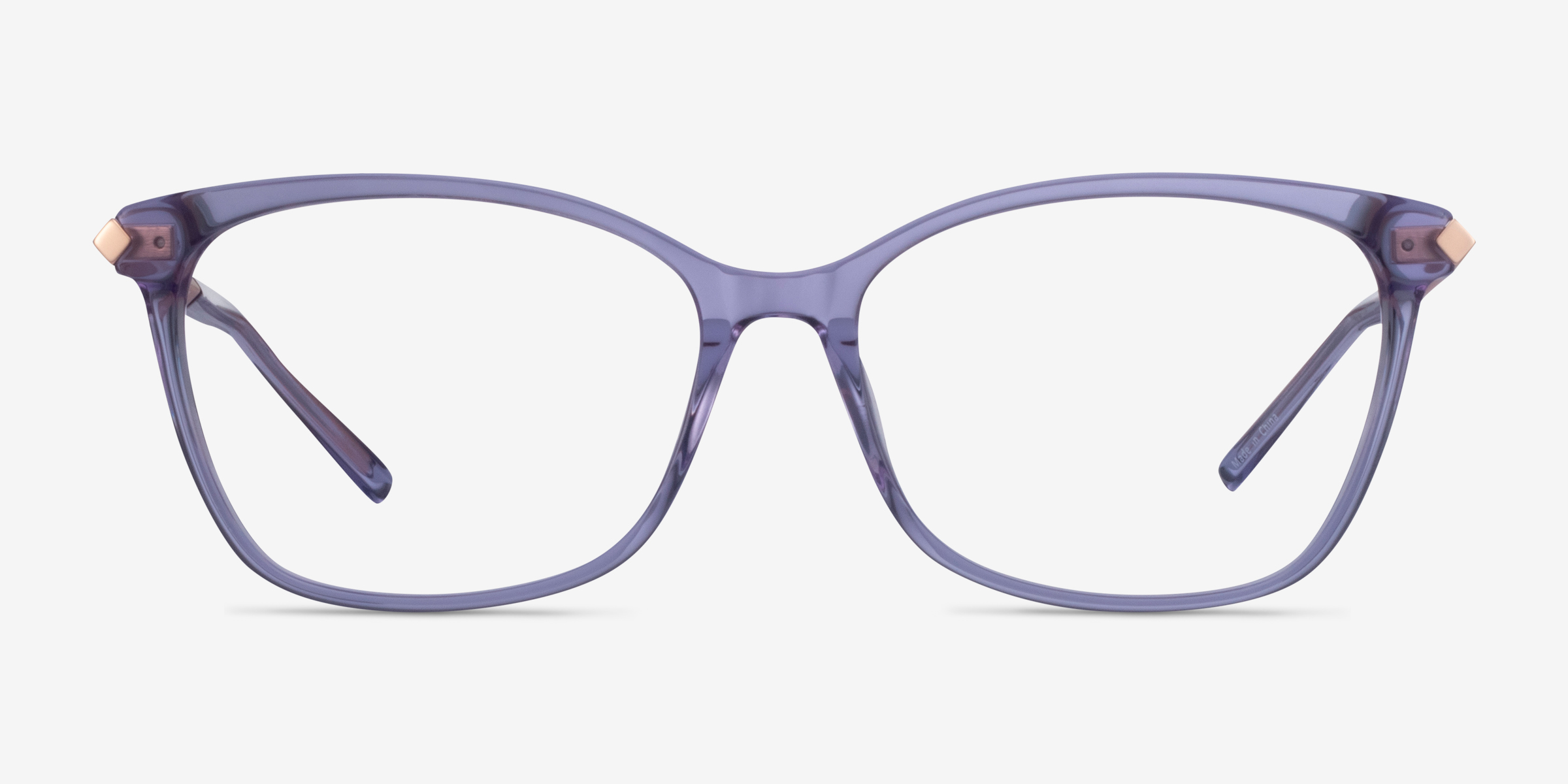 Ashley Violet Acetate-metalMontures de lunettes de vue d'EyeBuyDirect, Vue de Face