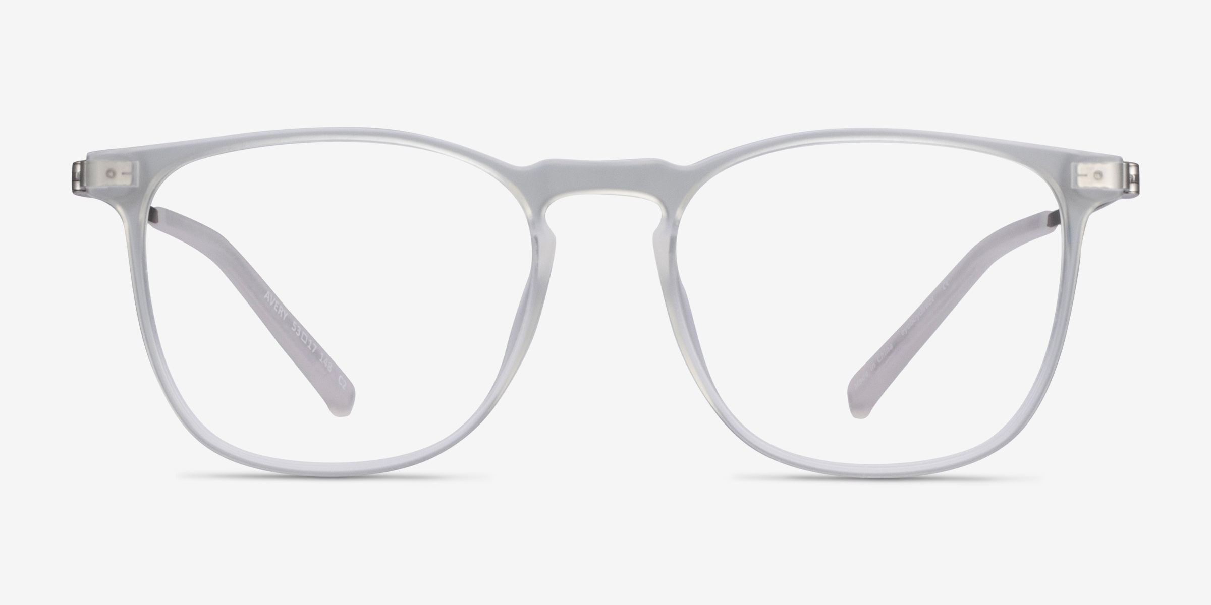Avery Transparent Plastic-metalMontures de lunettes de vue d'EyeBuyDirect, Vue de Face