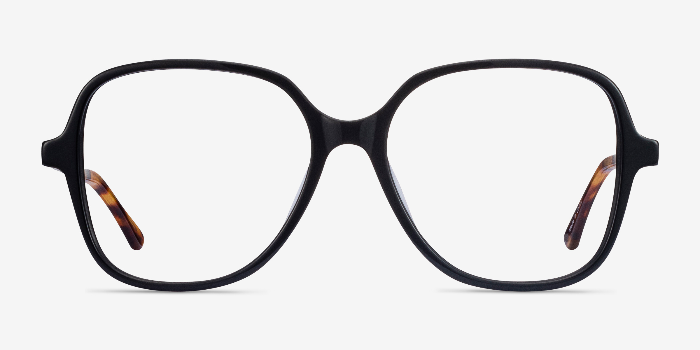 Corey Noir Acetate-metalMontures de lunettes de vue d'EyeBuyDirect, Vue de Face