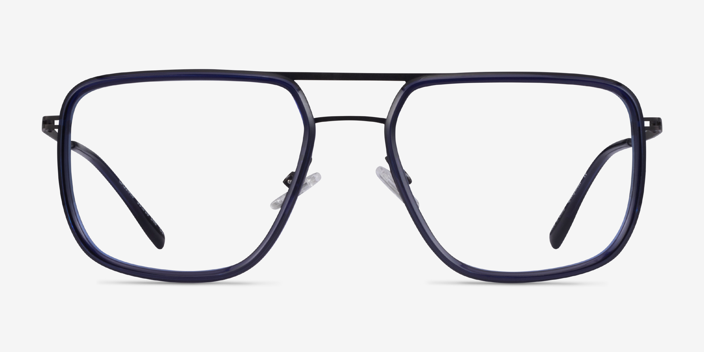Cassian Navy Gunmeal MétalMontures de lunettes de vue d'EyeBuyDirect, Vue de Face