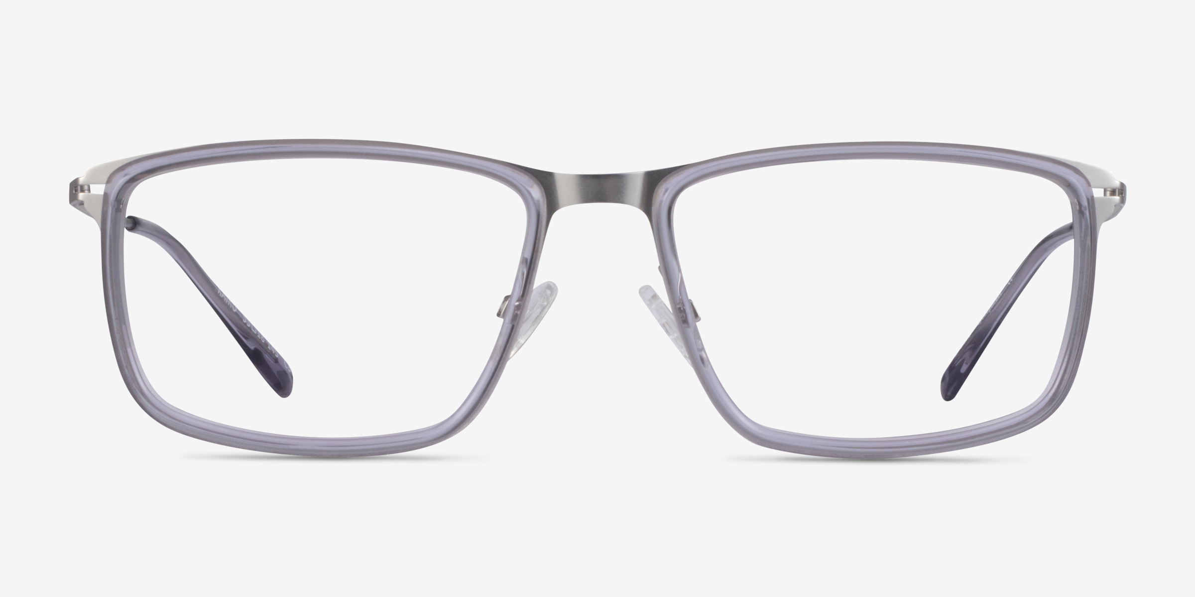 Kairo Clear Gray Silver MétalMontures de lunettes de vue d'EyeBuyDirect, Vue de Face