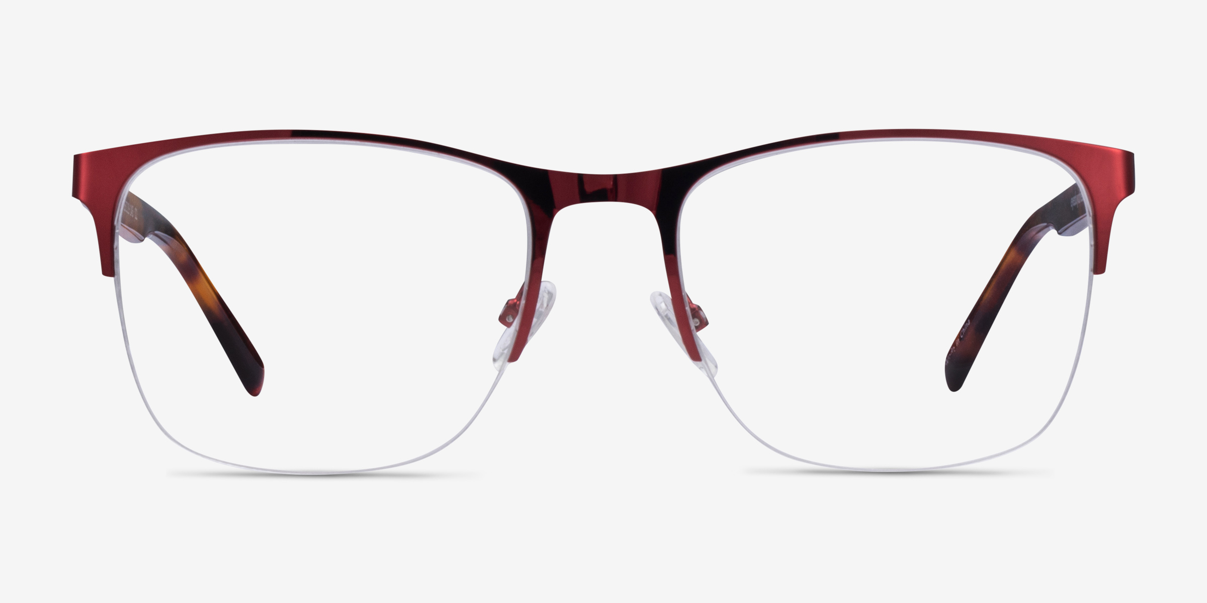 Emmerson Burgundy & Tortoise Acetate-metalMontures de lunettes de vue d'EyeBuyDirect, Vue de Face