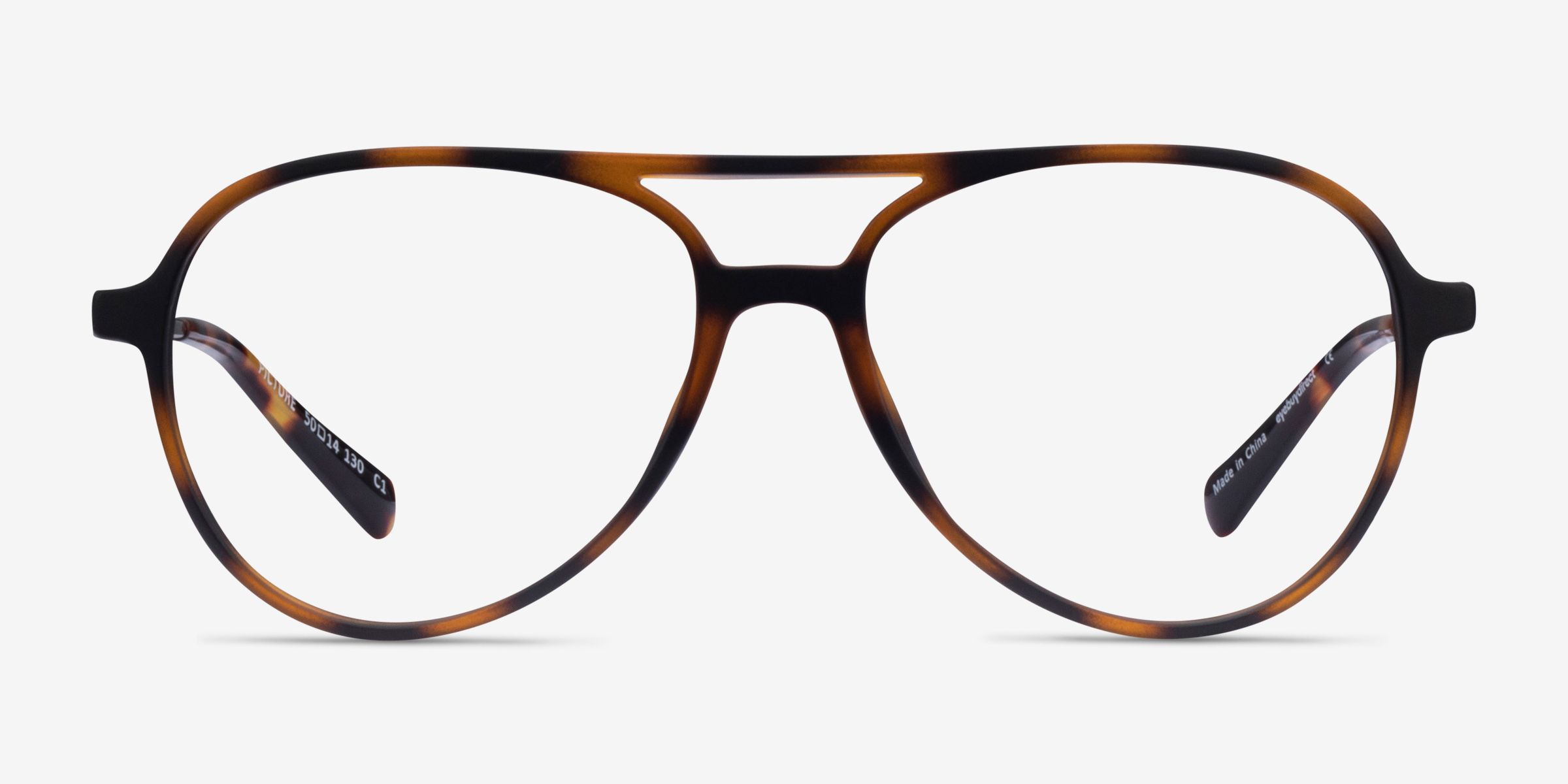 Picture Matte Tortoise   Silver Plastic-metalMontures de lunettes de vue d'EyeBuyDirect, Vue de Face