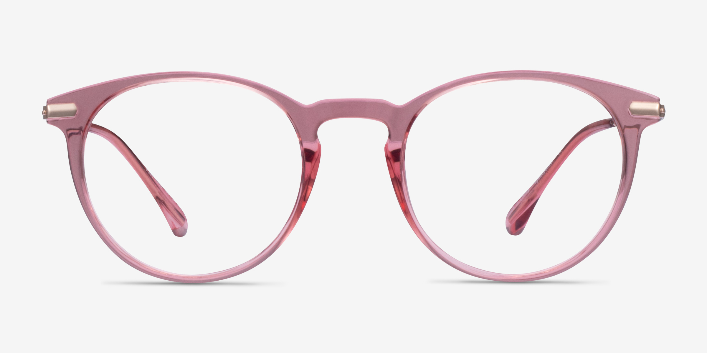 Particle Clear Pink & Rose Gold Plastic-metalMontures de lunettes de vue d'EyeBuyDirect, Vue de Face