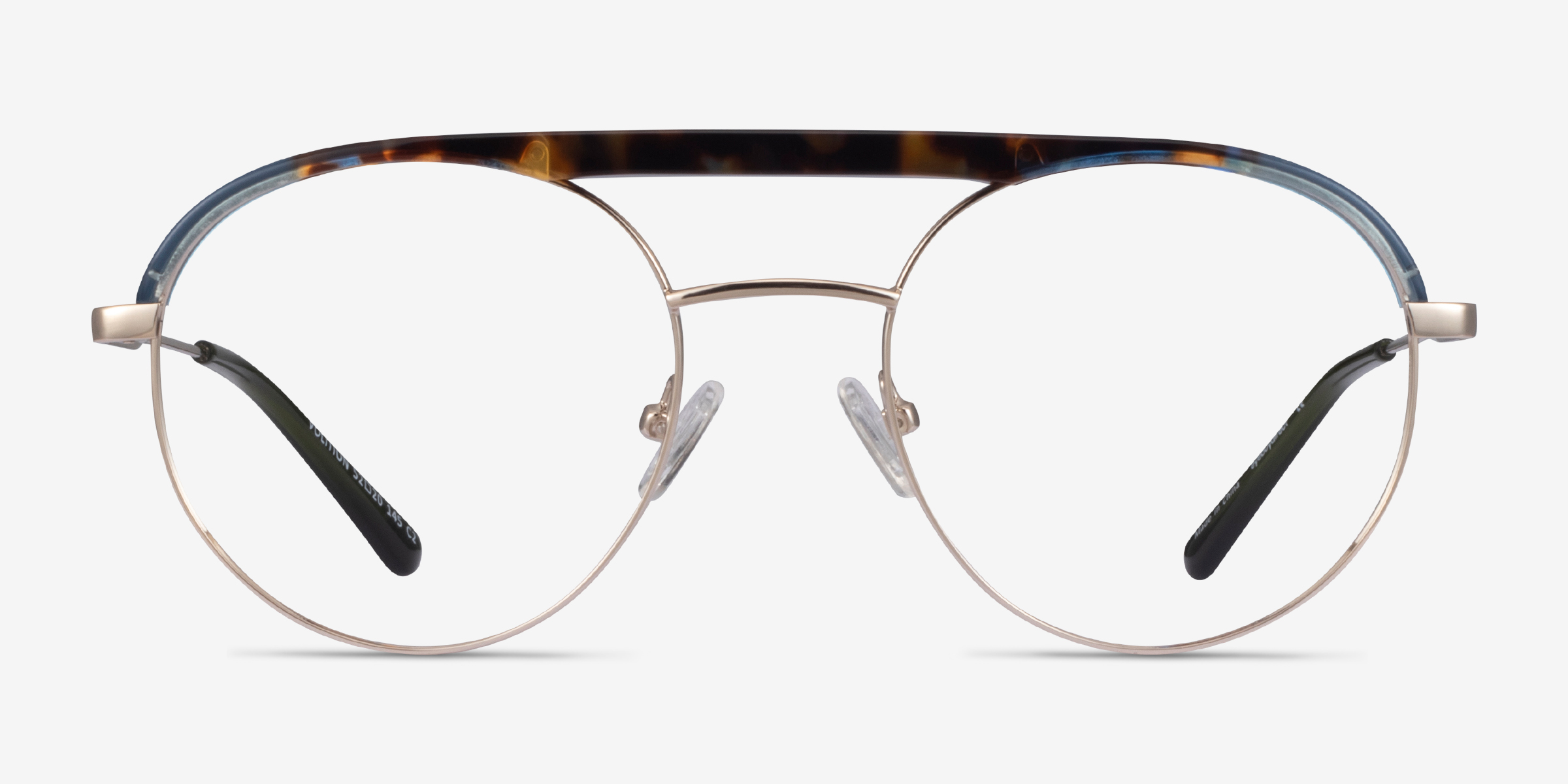 Volition Gold &Tortoise Acetate-metalMontures de lunettes de vue d'EyeBuyDirect, Vue de Face
