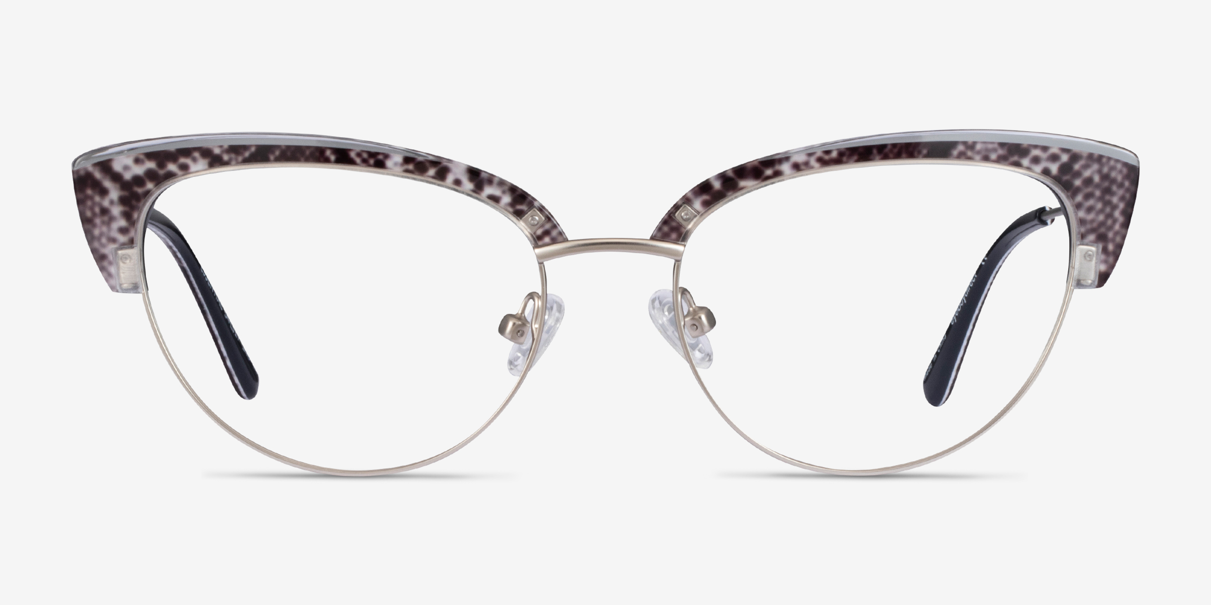 Essential Snake & Silver Acetate-metalMontures de lunettes de vue d'EyeBuyDirect, Vue de Face