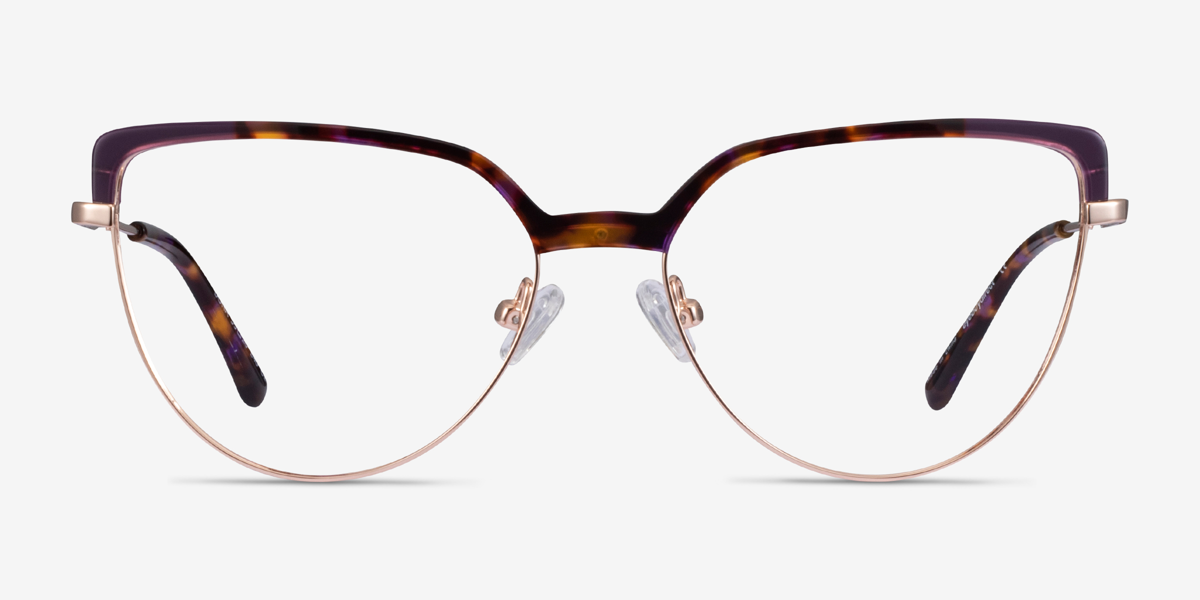 Dona Floral & Rose Gold Acetate-metalMontures de lunettes de vue d'EyeBuyDirect, Vue de Face