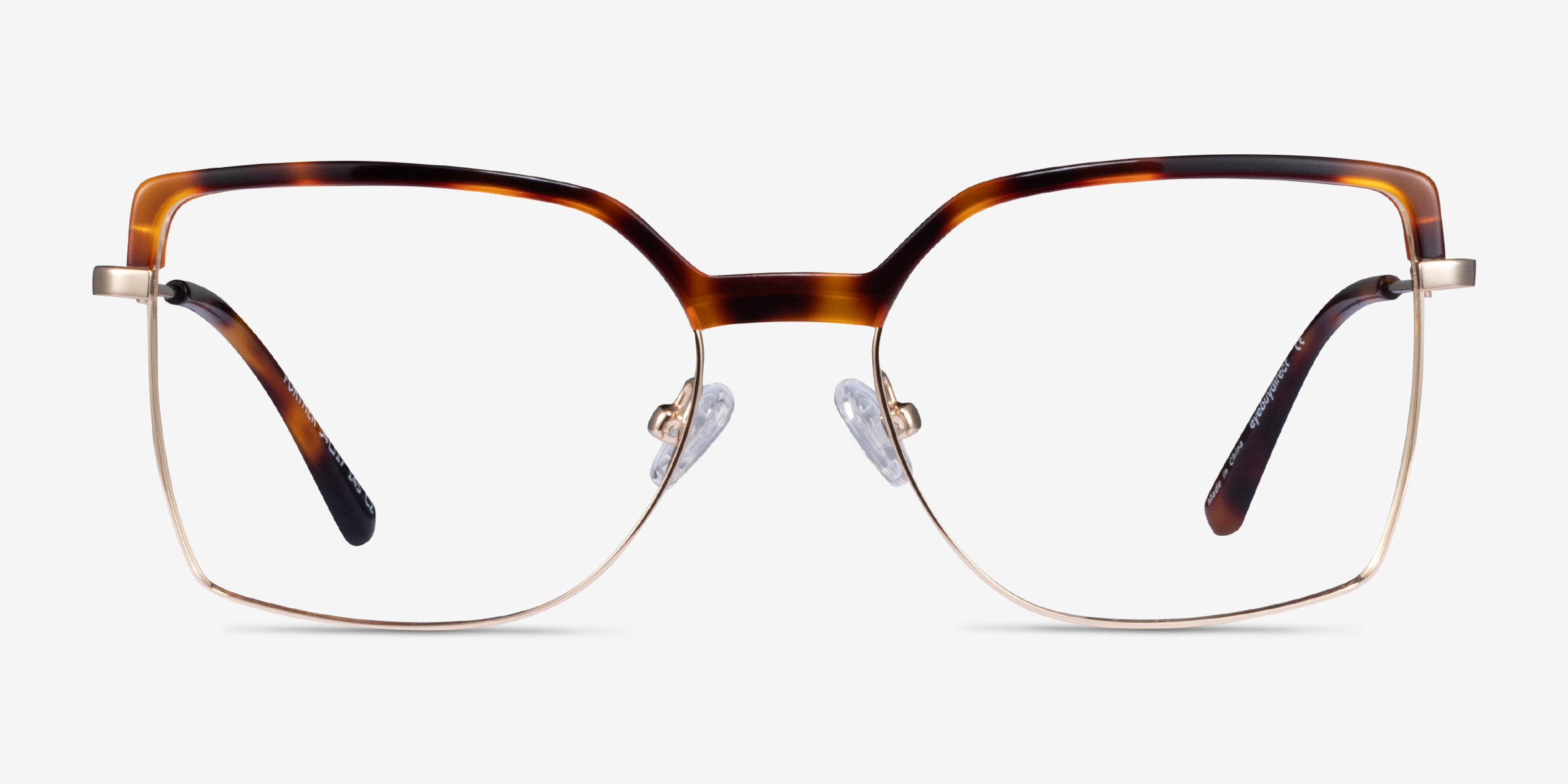 Further Tortoise & Gold Acetate-metalMontures de lunettes de vue d'EyeBuyDirect, Vue de Face