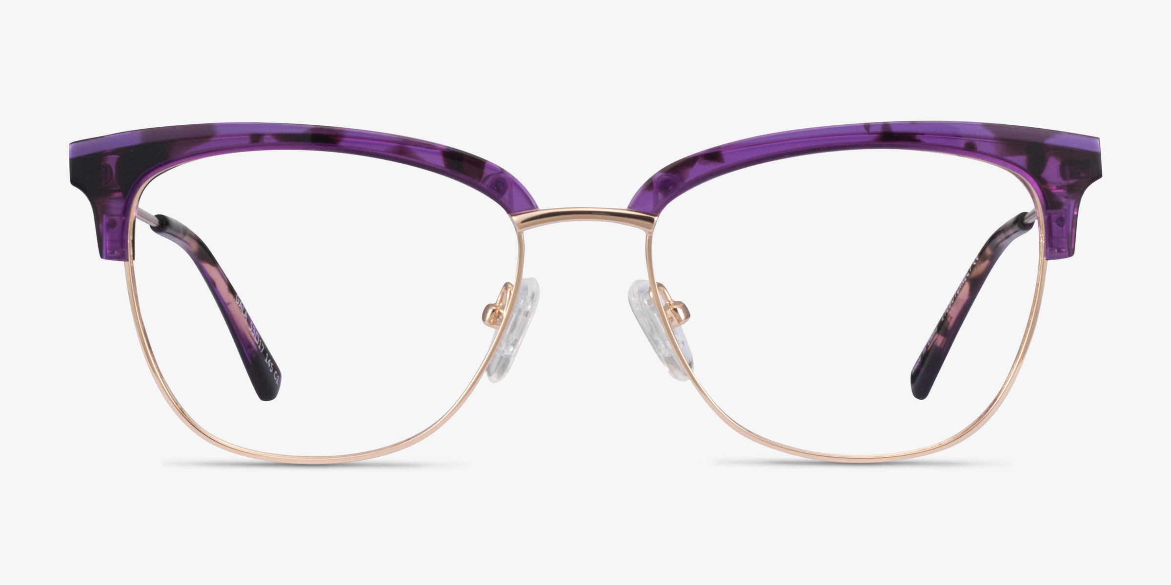 Gala Purple & Gold Acetate-metalMontures de lunettes de vue d'EyeBuyDirect, Vue de Face