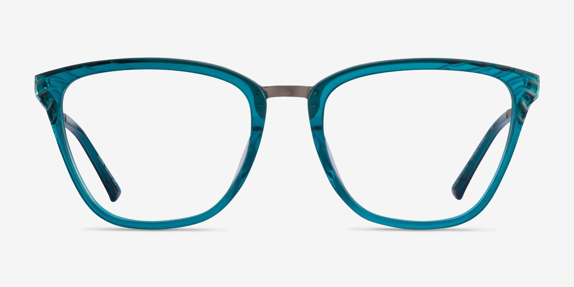Azur Aqua Silver MétalMontures de lunettes de vue d'EyeBuyDirect, Vue de Face