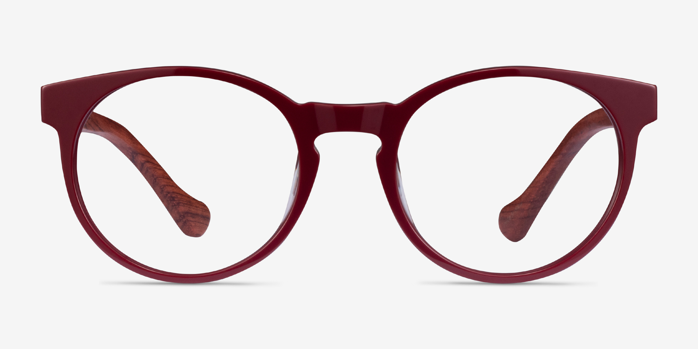 Everglades Red & Red Wood Wood-textureMontures de lunettes de vue d'EyeBuyDirect, Vue de Face