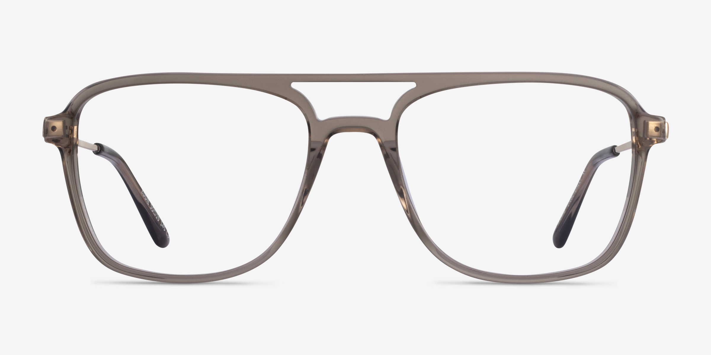 Eddie Clear Gray MétalMontures de lunettes de vue d'EyeBuyDirect, Vue de Face