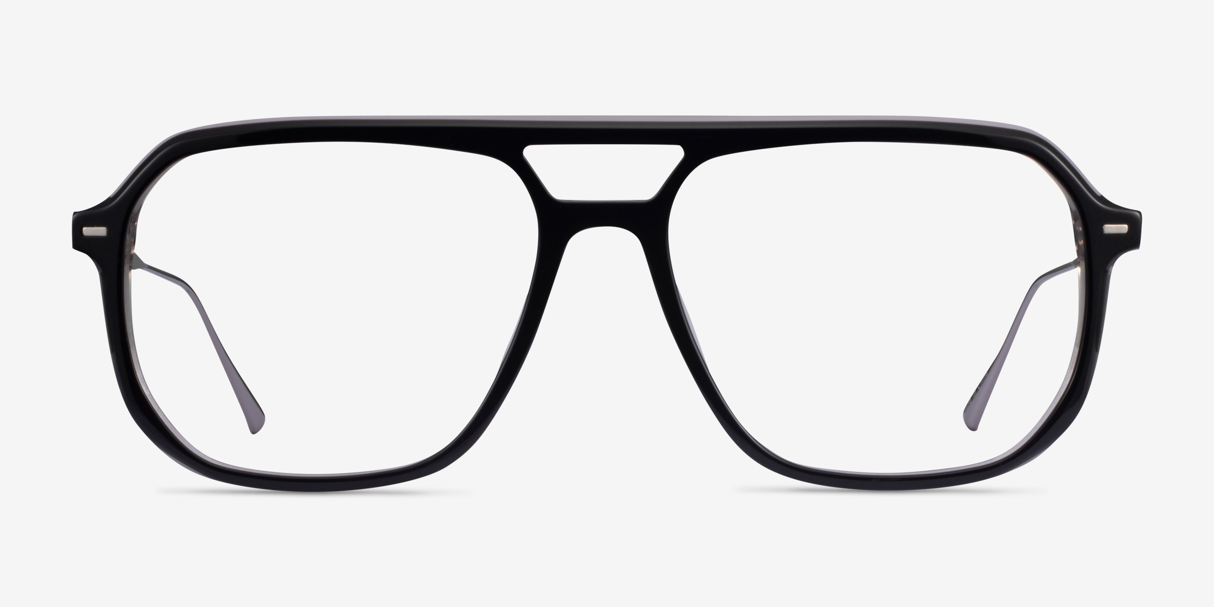 Intrepid Black Gunmetal MétalMontures de lunettes de vue d'EyeBuyDirect, Vue de Face