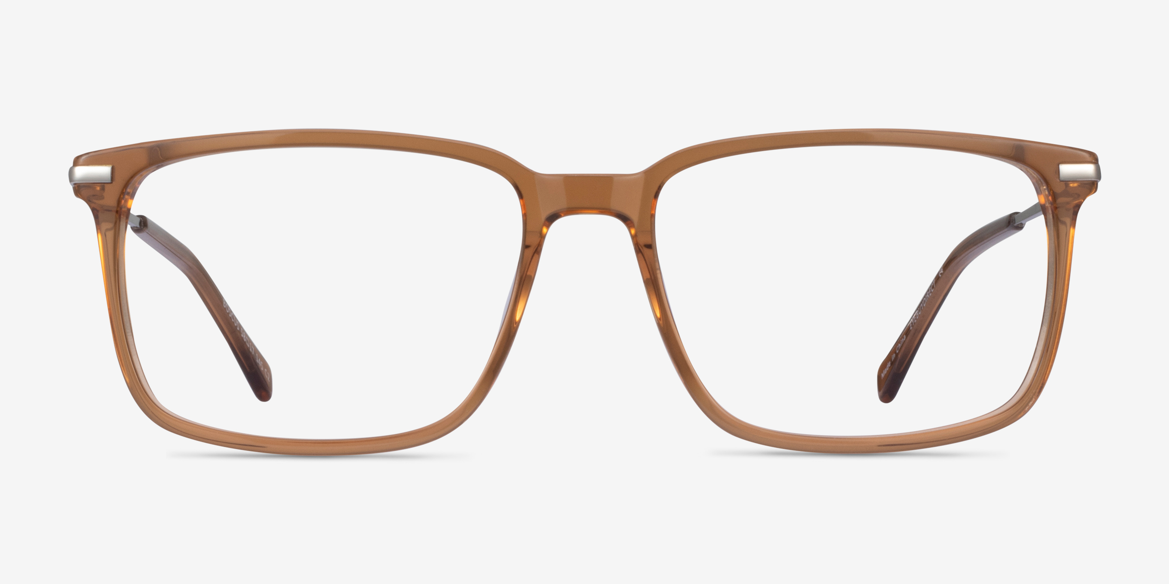 Boscus Clear Brown Silver MétalMontures de lunettes de vue d'EyeBuyDirect, Vue de Face