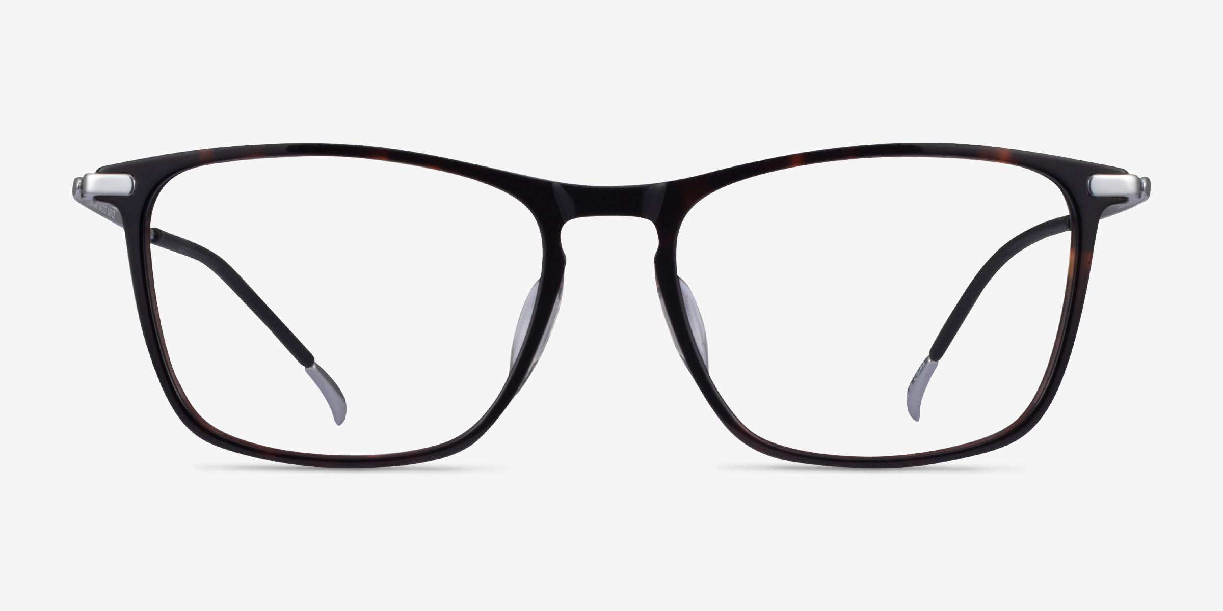 Estuary Tortoise Silver MétalMontures de lunettes de vue d'EyeBuyDirect, Vue de Face