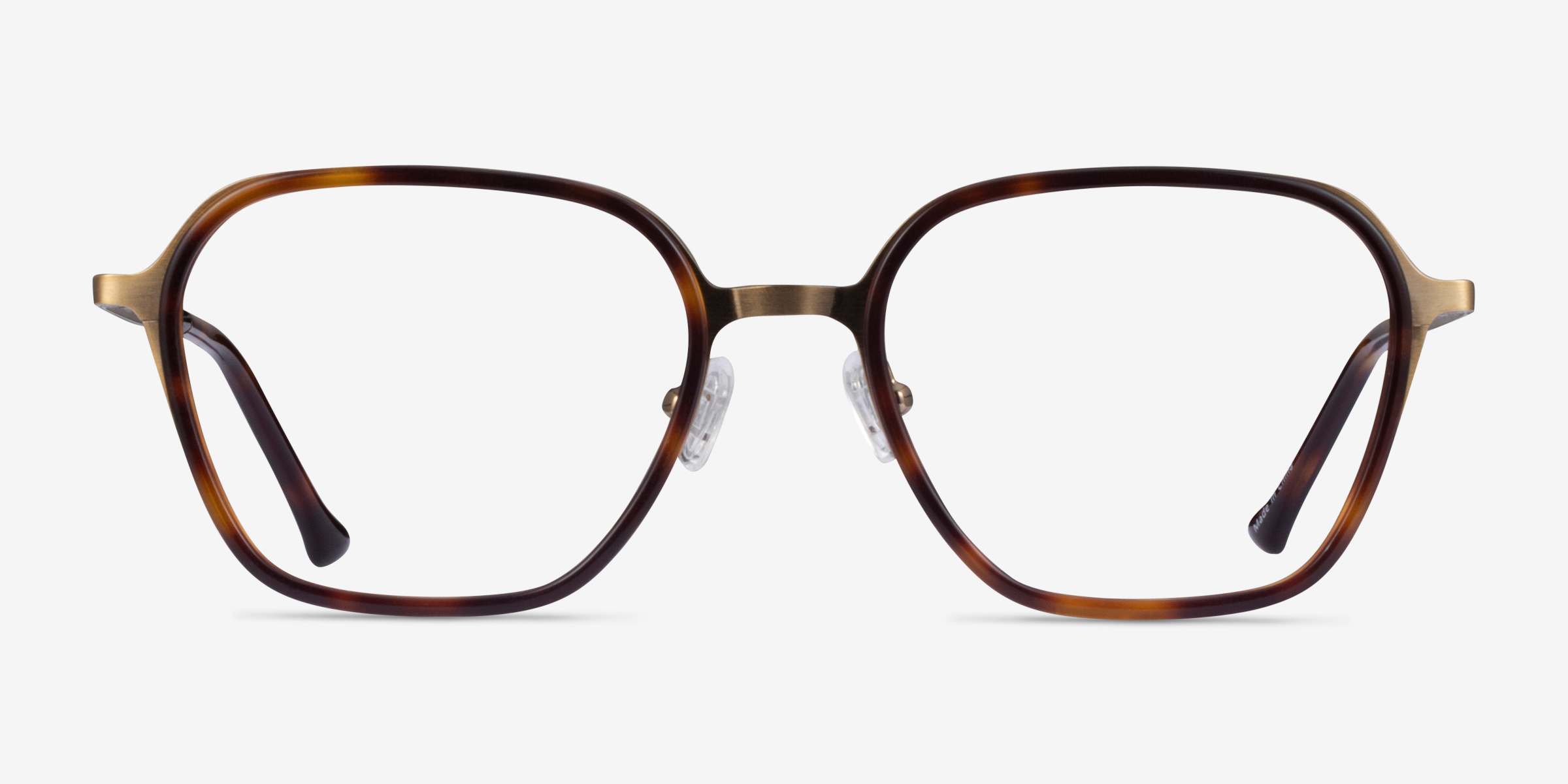 Atami Tortoise Matte Gold MétalMontures de lunettes de vue d'EyeBuyDirect, Vue de Face