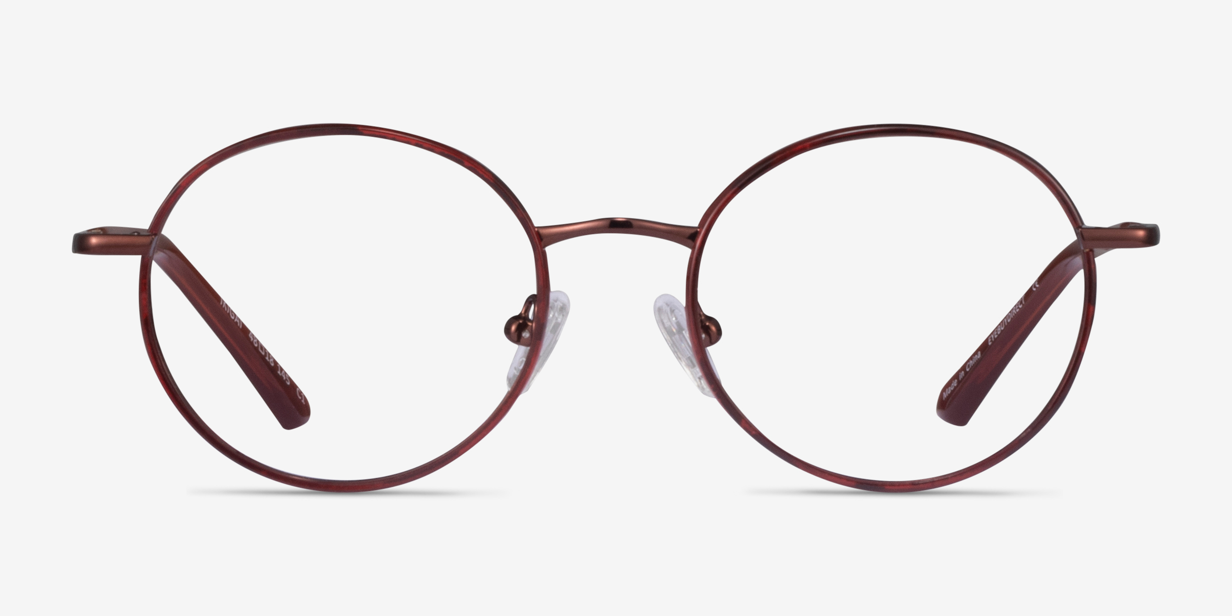 Ikigai Clear Brown Red Copper MétalMontures de lunettes de vue d'EyeBuyDirect, Vue de Face