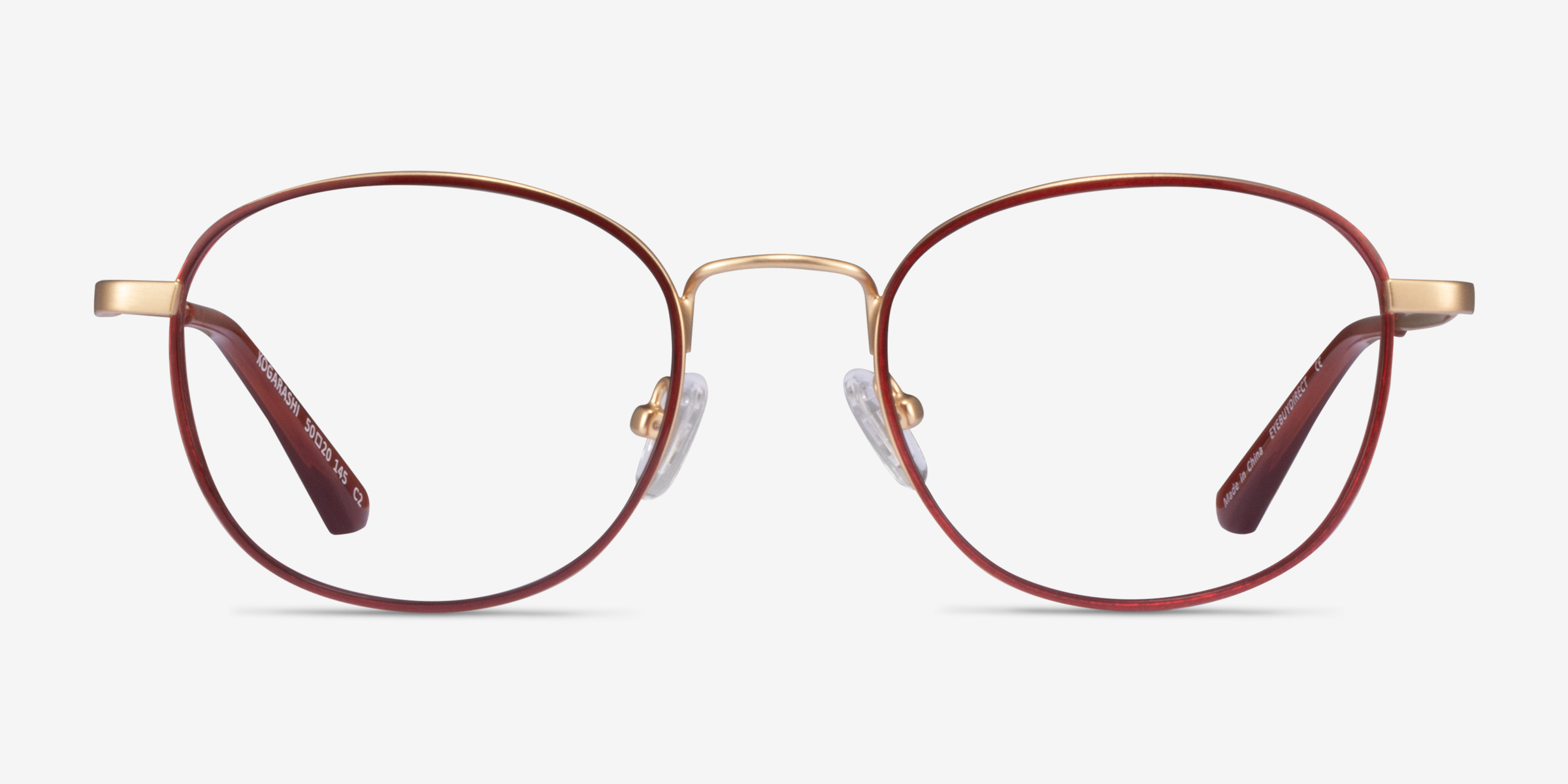 Kogarashi Brown Gold MétalMontures de lunettes de vue d'EyeBuyDirect, Vue de Face