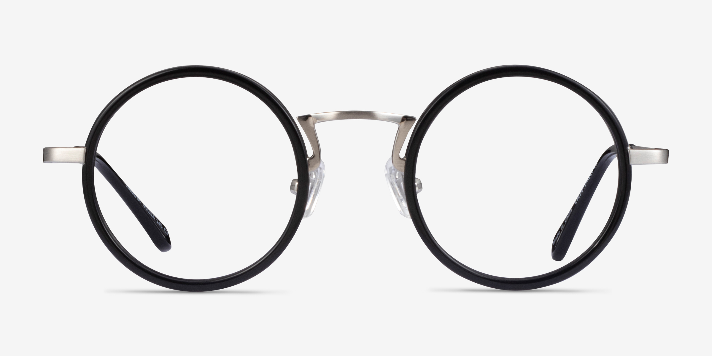 Nagoya Black Silver MétalMontures de lunettes de vue d'EyeBuyDirect, Vue de Face