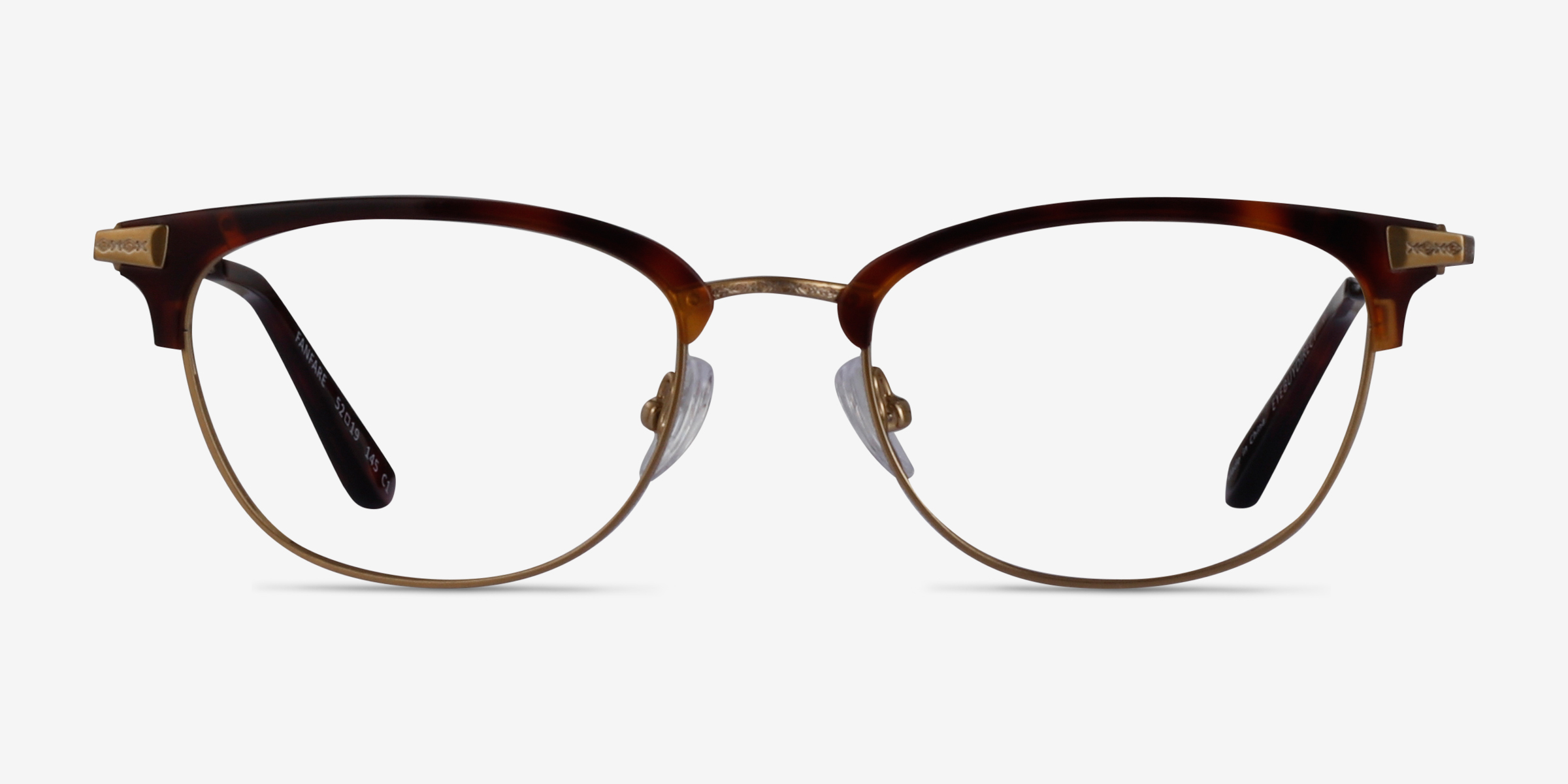 Fanfare Tortoise Bronze MétalMontures de lunettes de vue d'EyeBuyDirect, Vue de Face